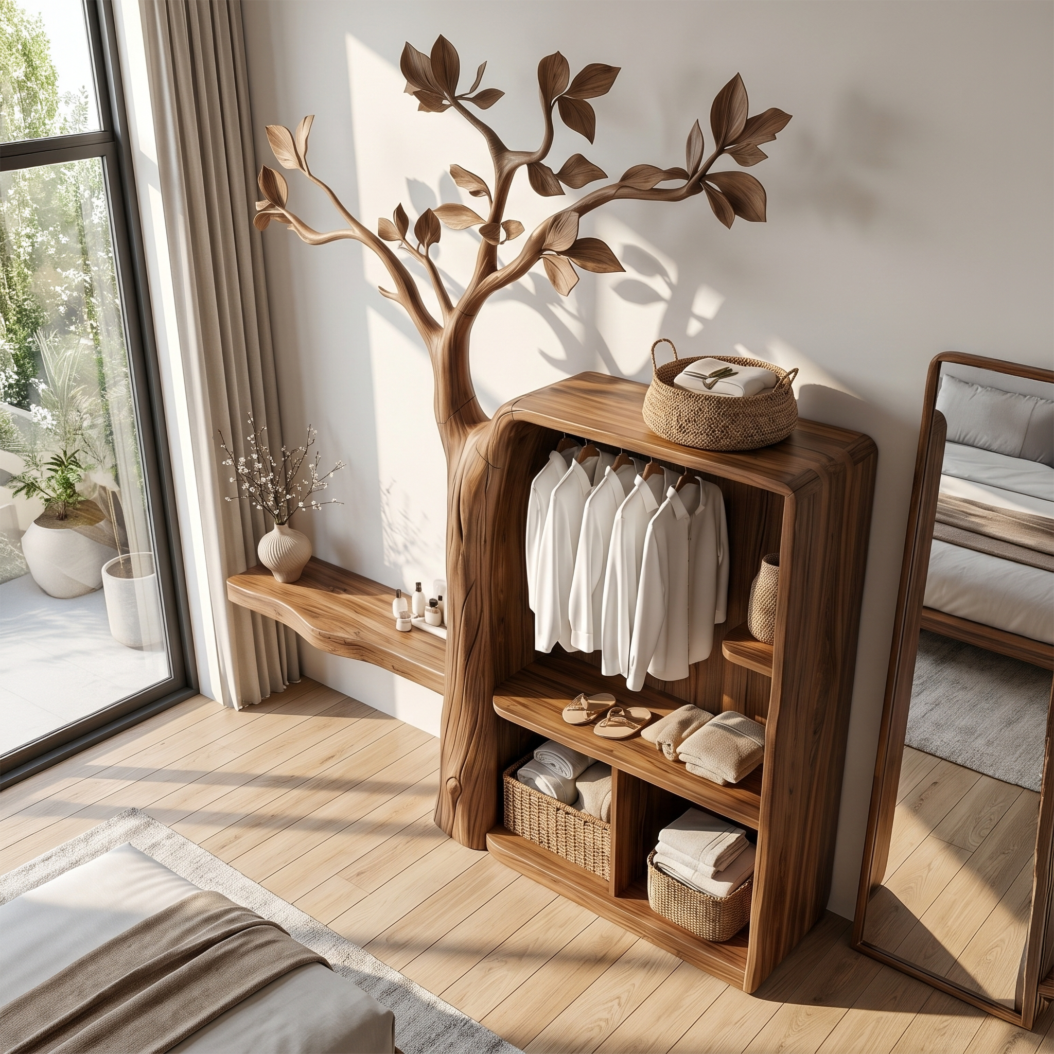 Organic Modern Hanging Clothes Rack Tree Coat Rack Bedroom And Dressing Room