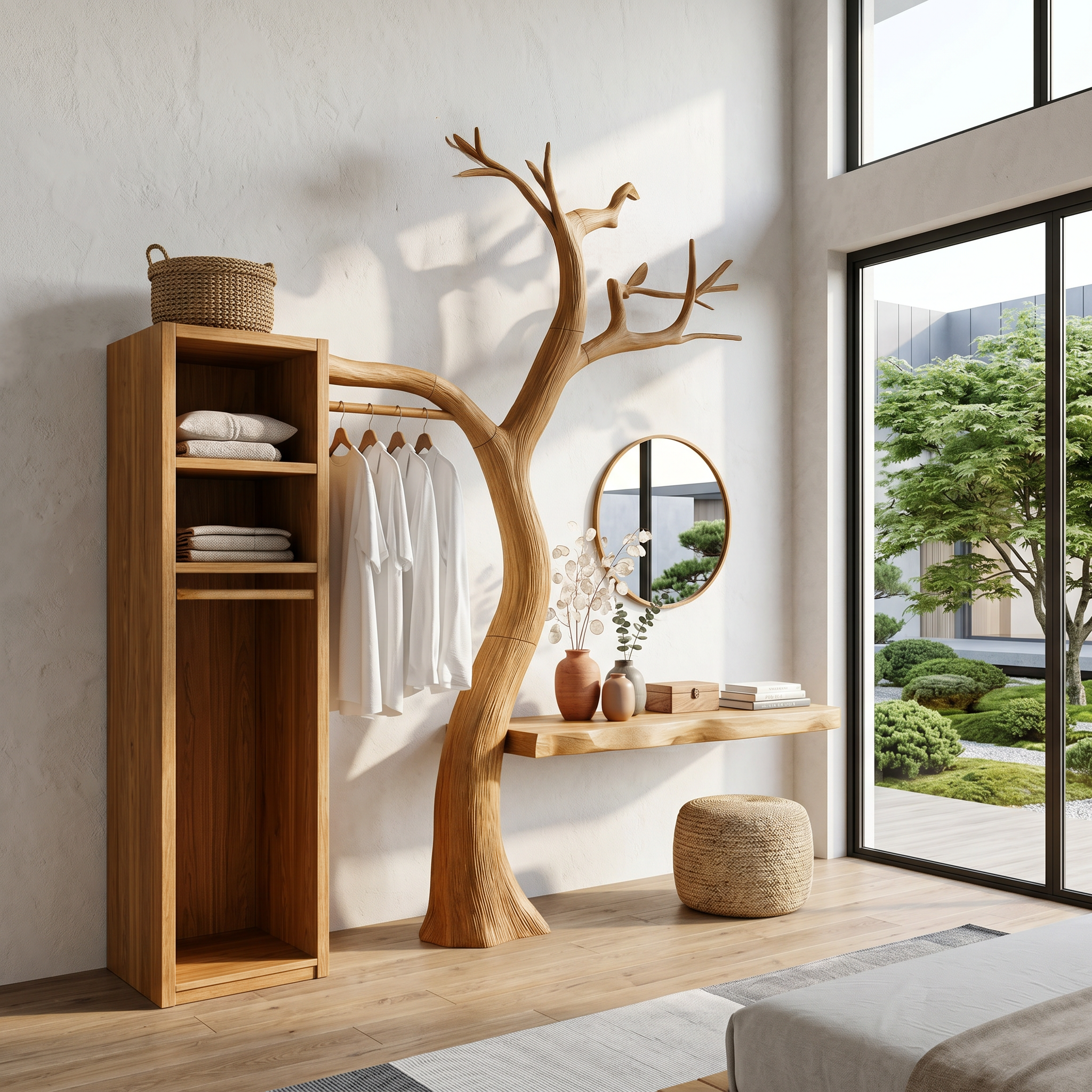 Natural Wardrobe Tree Coat Rack Bedroom And Walk In Closet