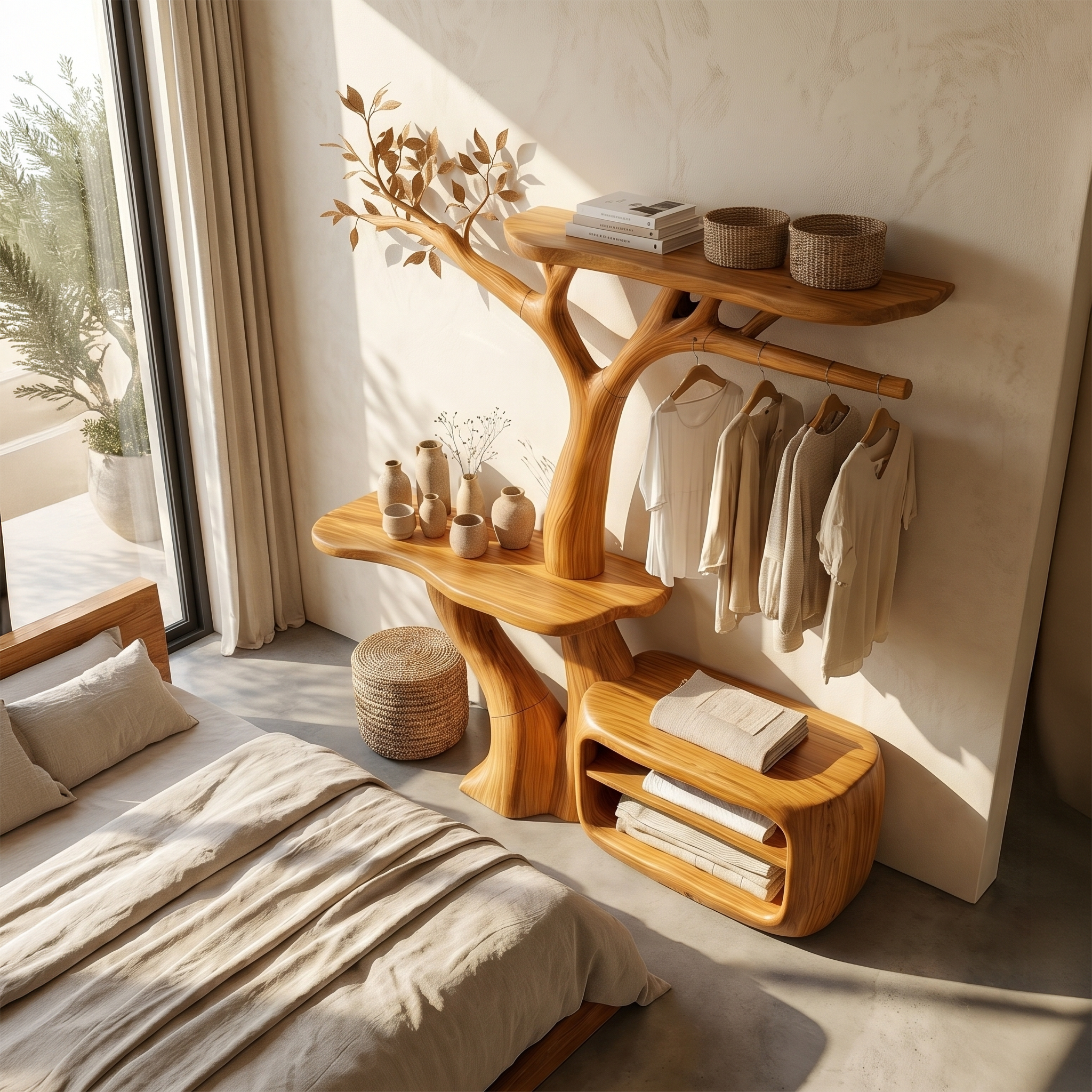 Contemporary Bedroom Clothes Rack Tree Coat Rack Bedroom And Dressing Room