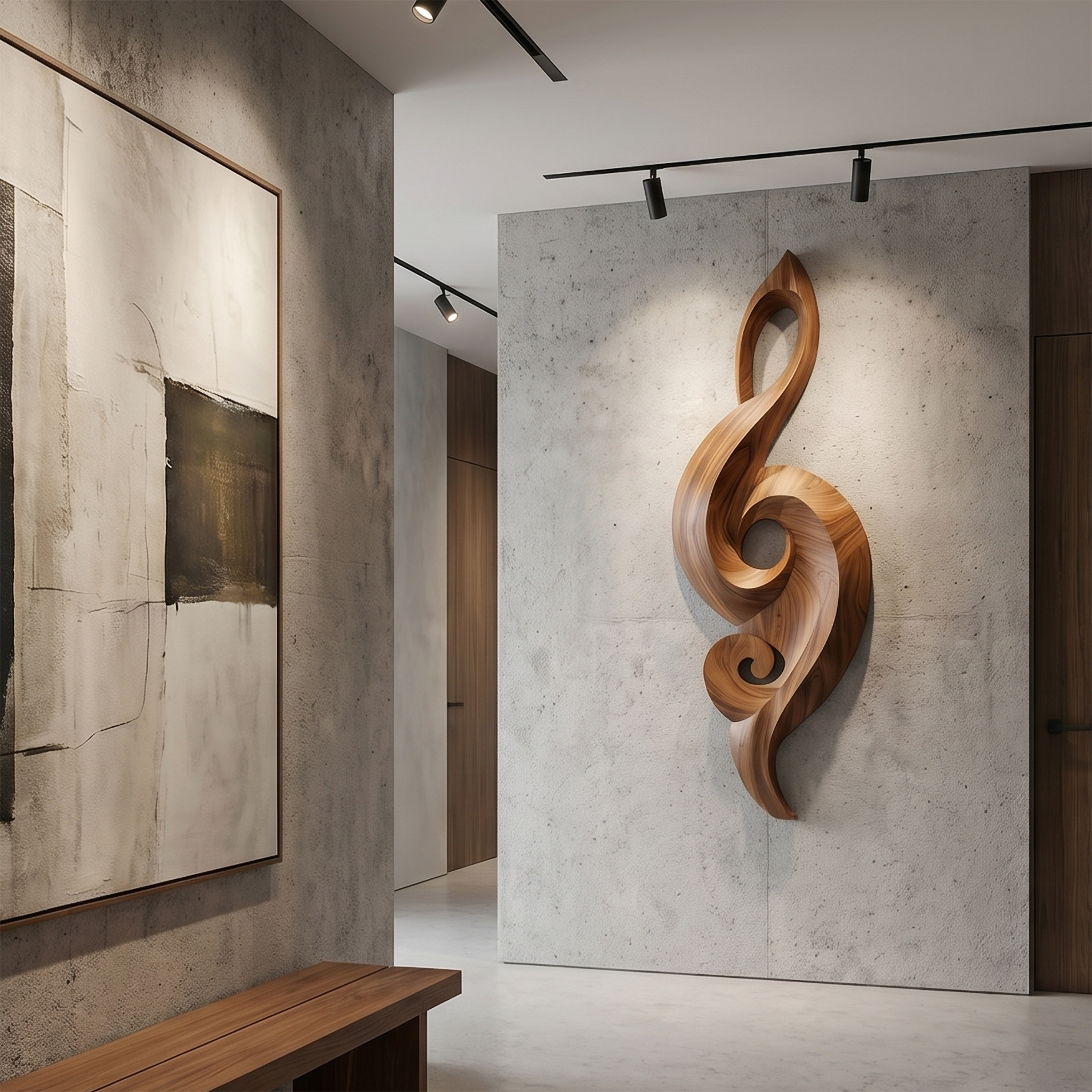 Minimalist Music Note Wooden Wall Art For Living Room