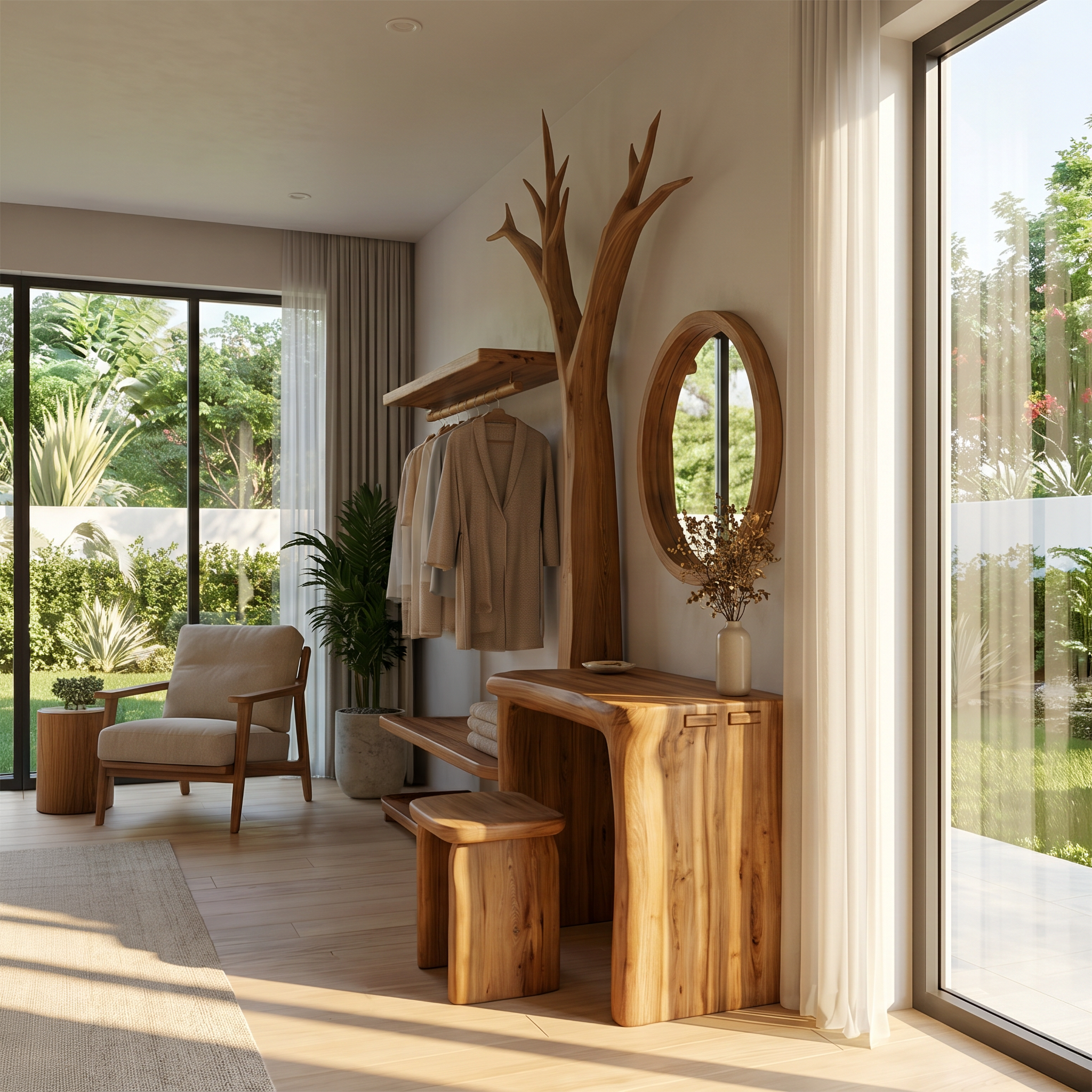 Organic Tree Coat Rack Dressing Table Bedroom And Dressing Room