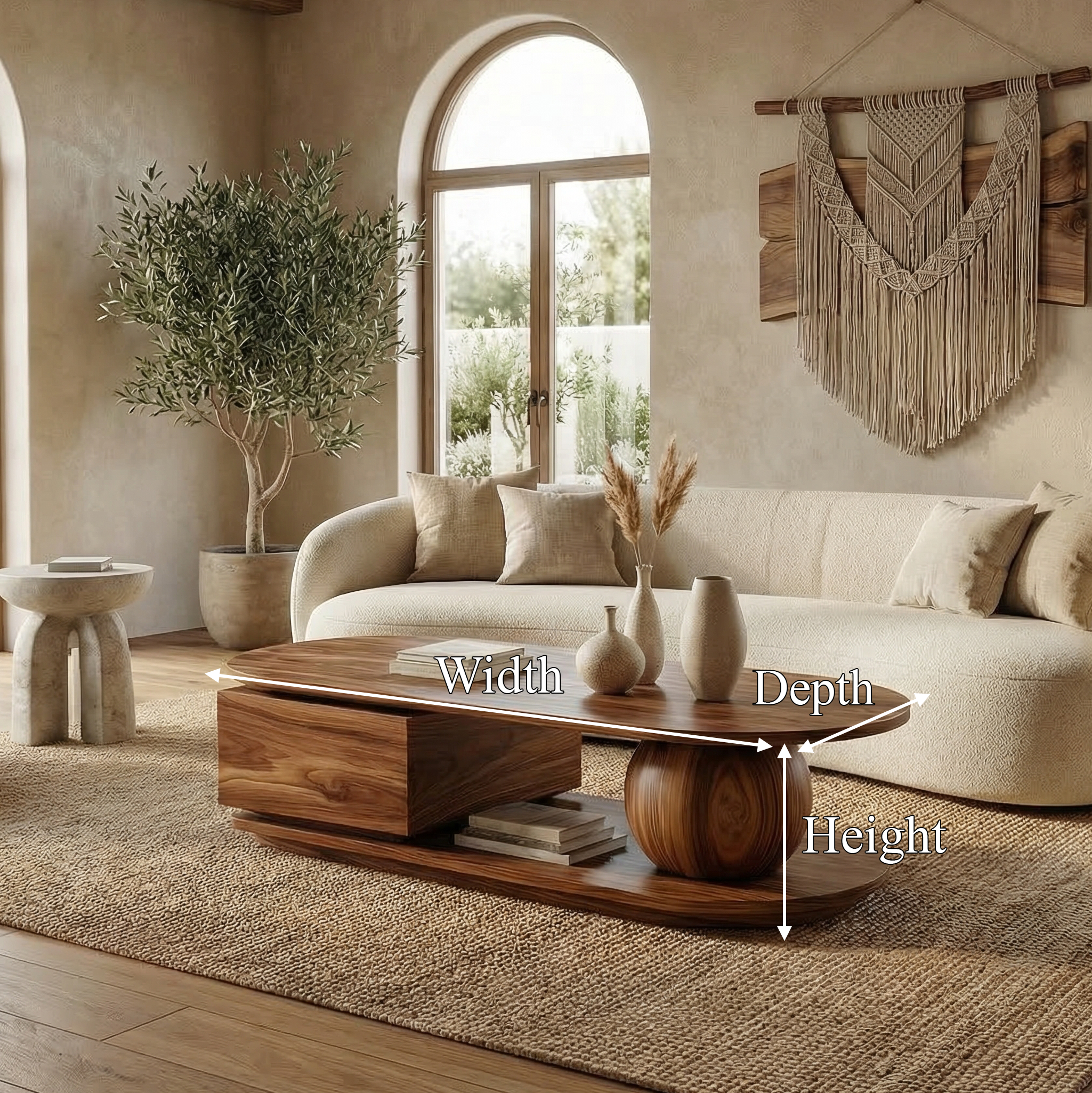 Rustic Coffee Table Solid Wood For Living Room