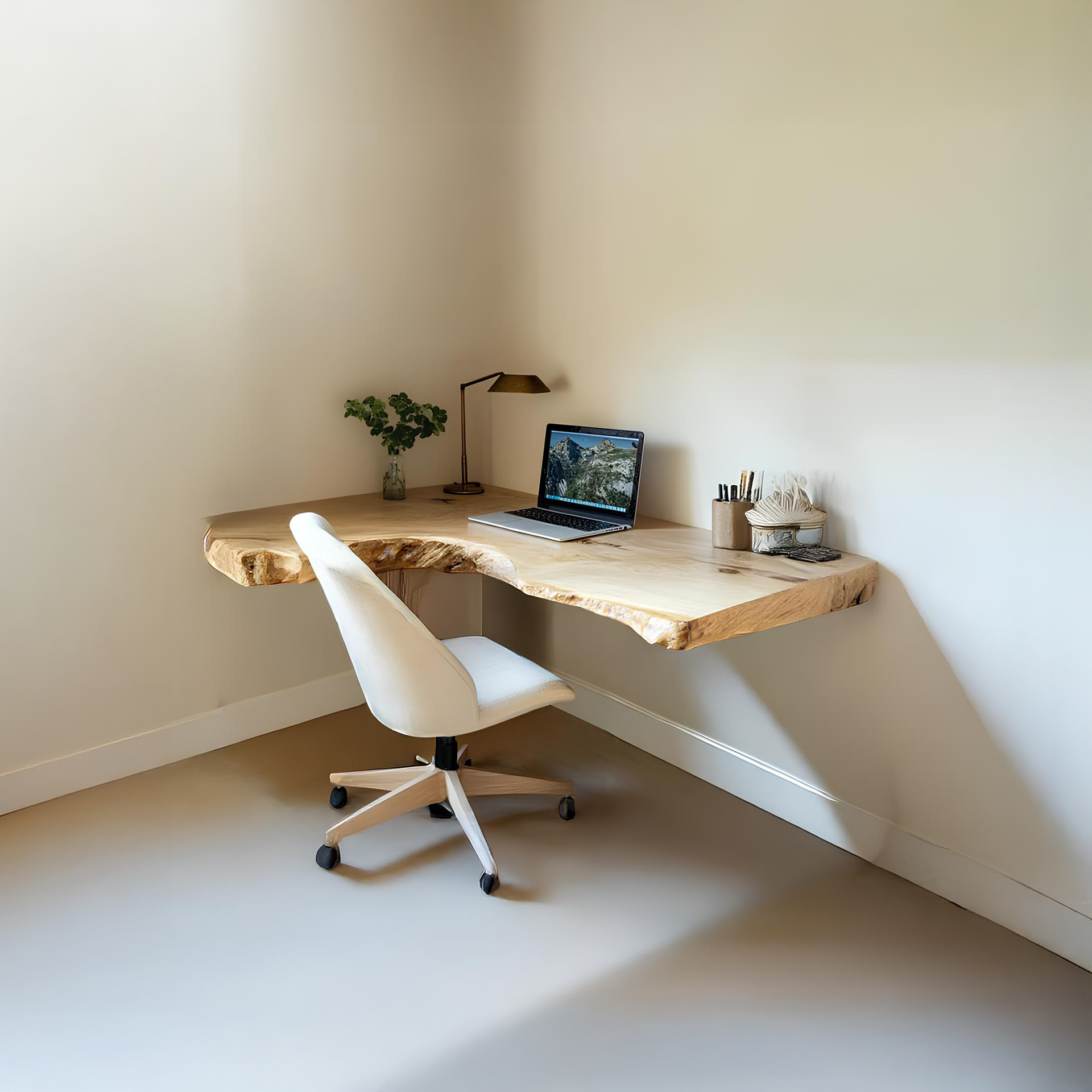Mid Century Floating Desk Bedroom Study