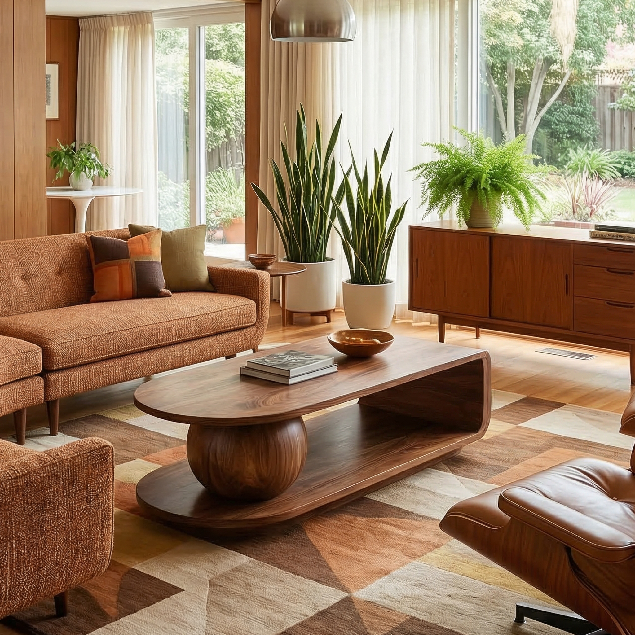 Mid Century Oval Coffee Table For Living Room
