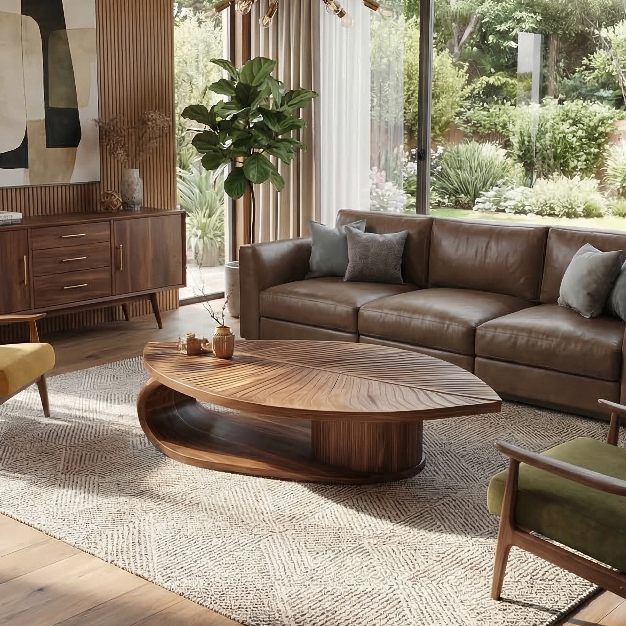 Scandinavian Solid Wood Coffee Table For Living Room