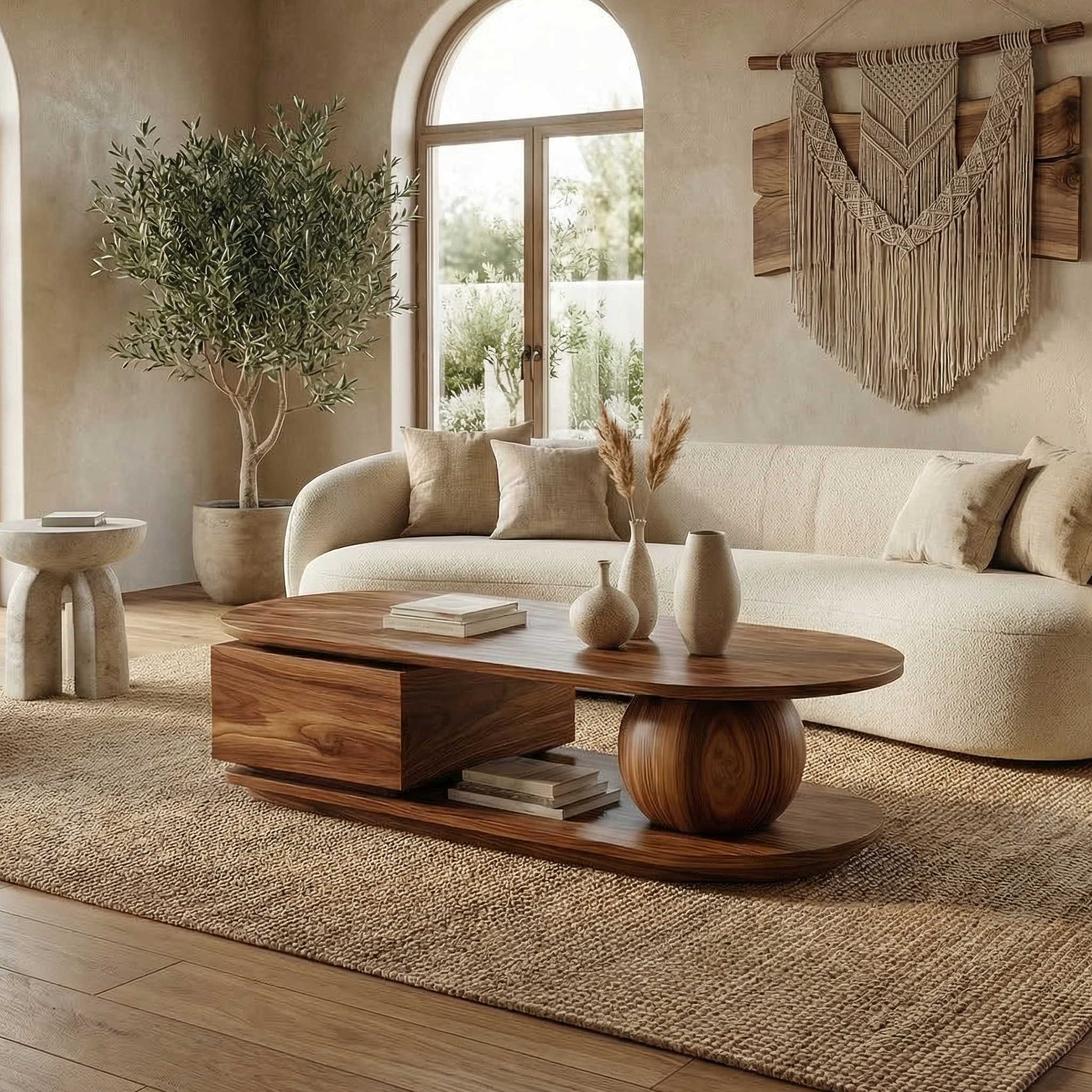 Rustic Coffee Table Solid Wood For Living Room