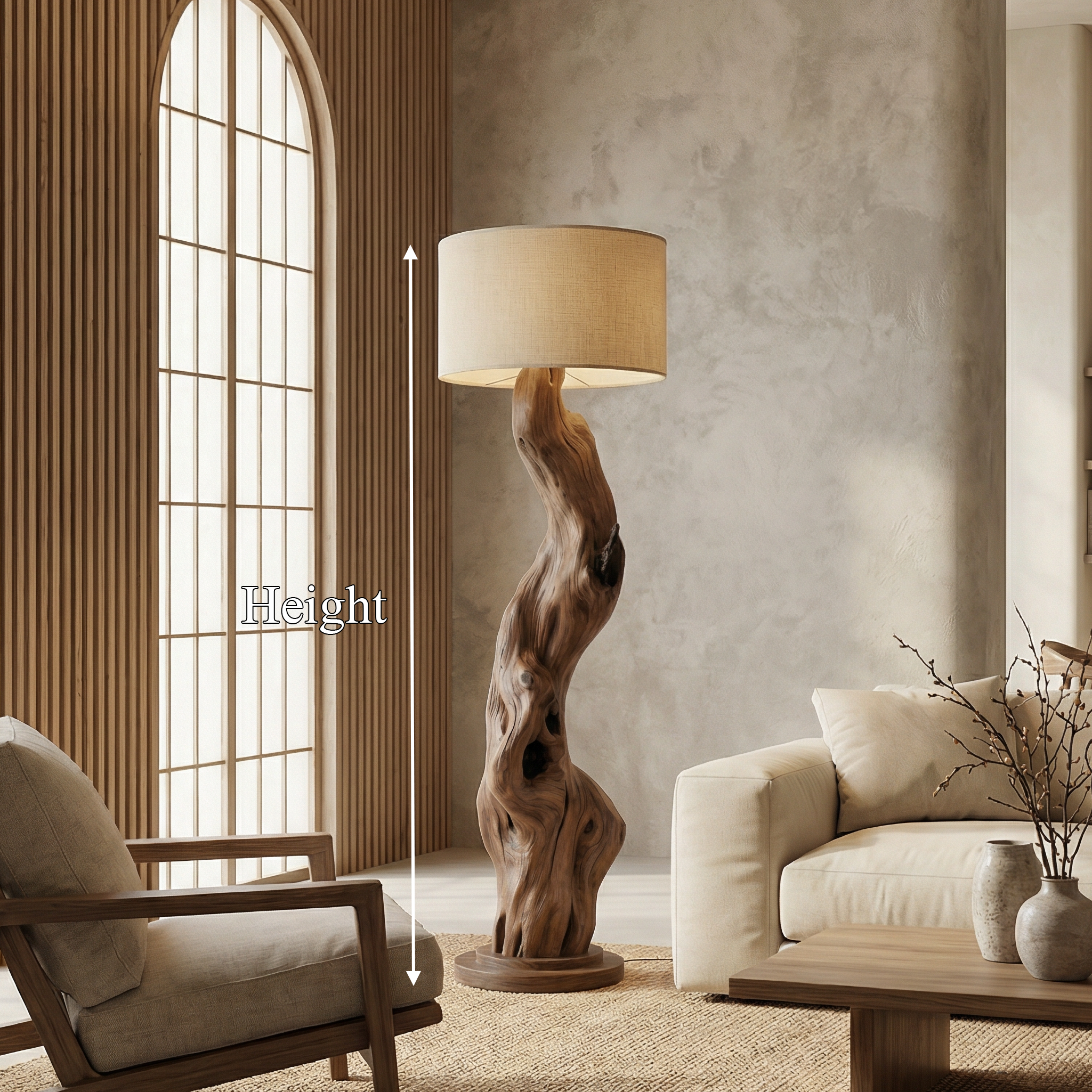 Modern Wooden Standing Floor Lamp For Bedroom And Living Room
