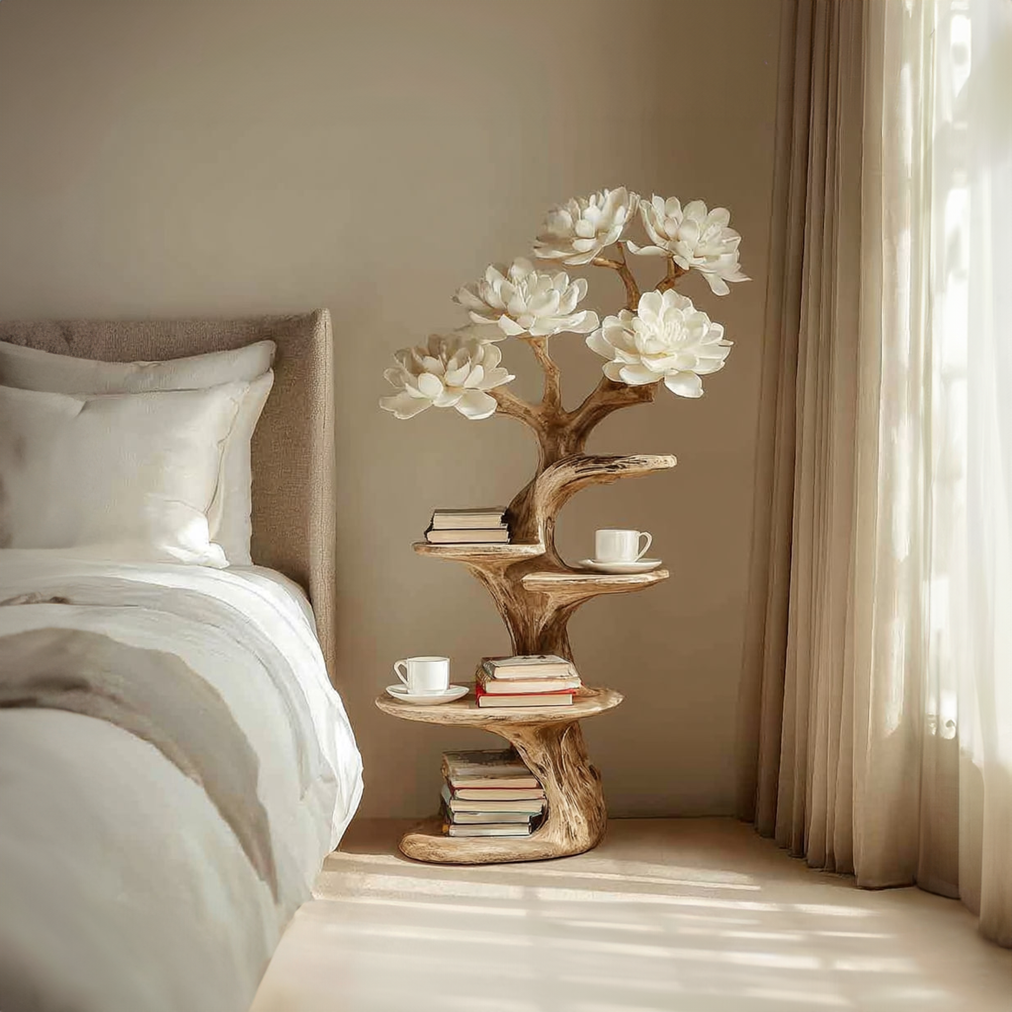 Rustic Tree Nightstand Bedroom