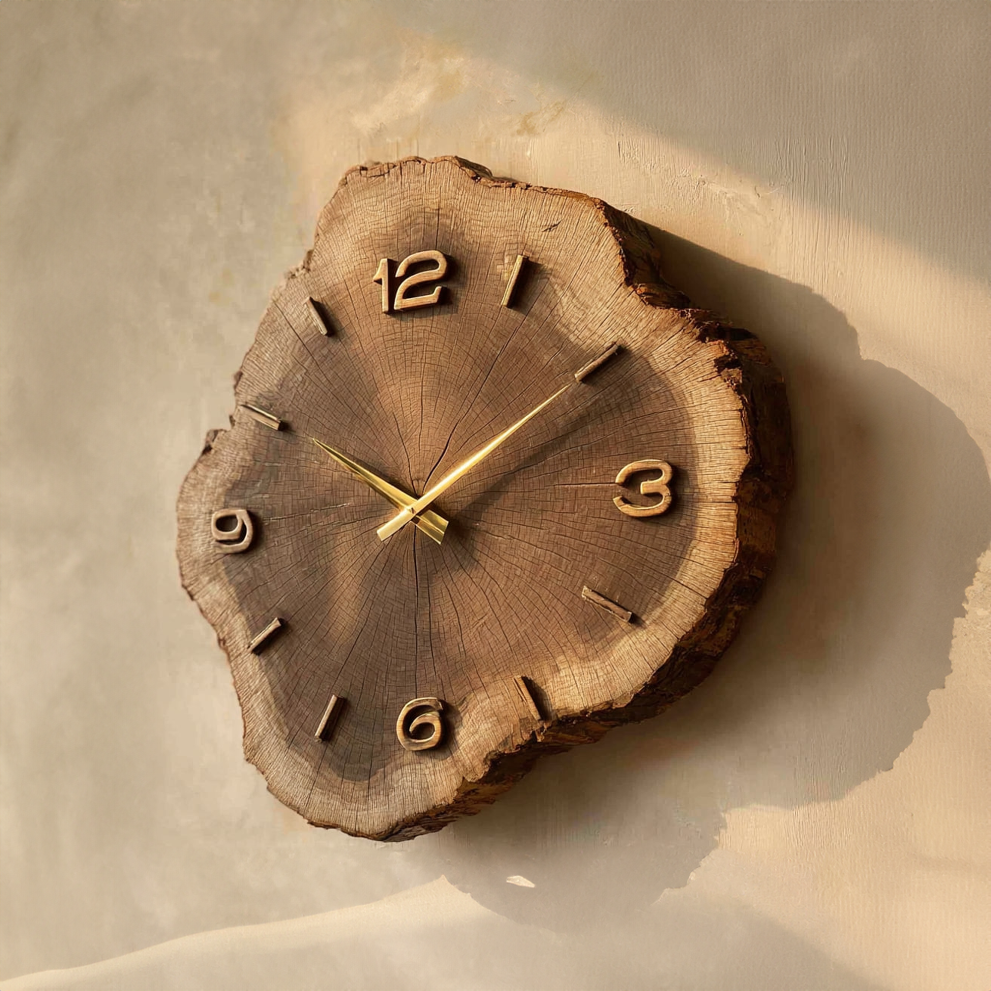 Rustic Natural Craft Wall Clock Living Room Or Study Room