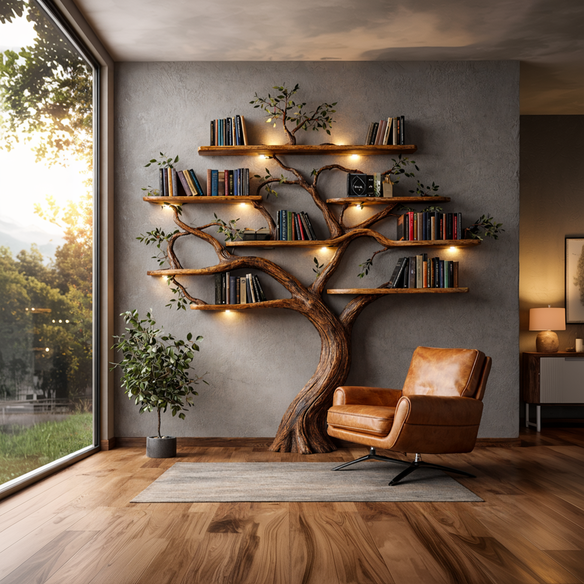 Organic Modern Large Tree Bookshelf For Home