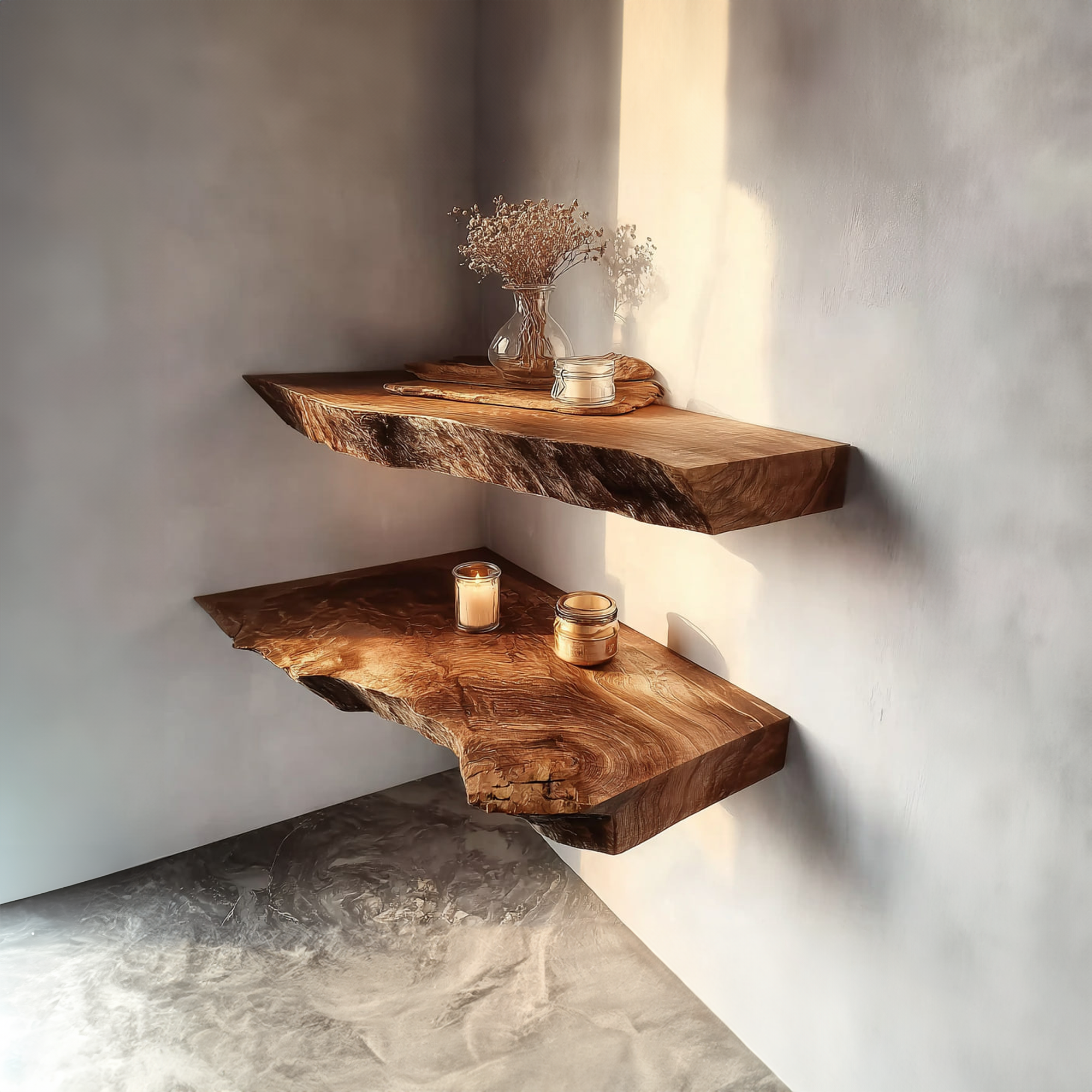 Rustic Floating Wall Shelf Dining Room