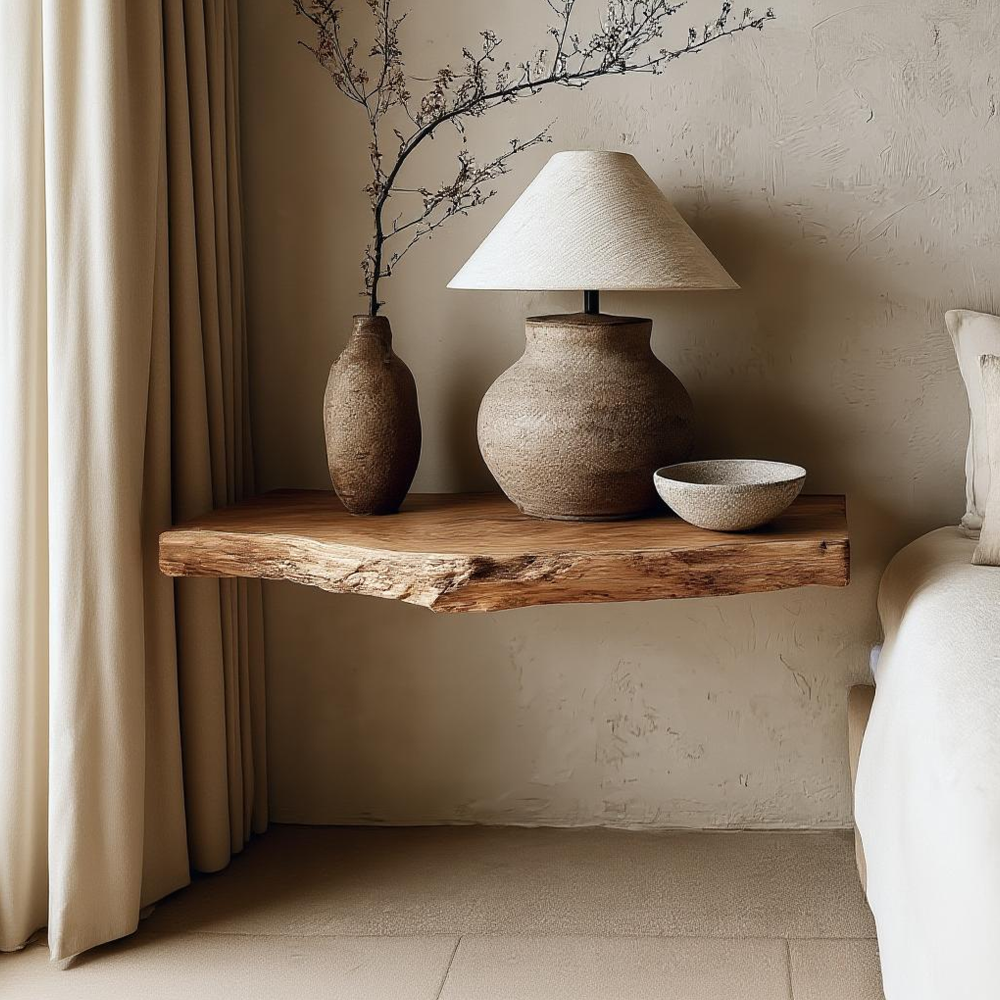 Rustic Floating Nightstand Bedroom
