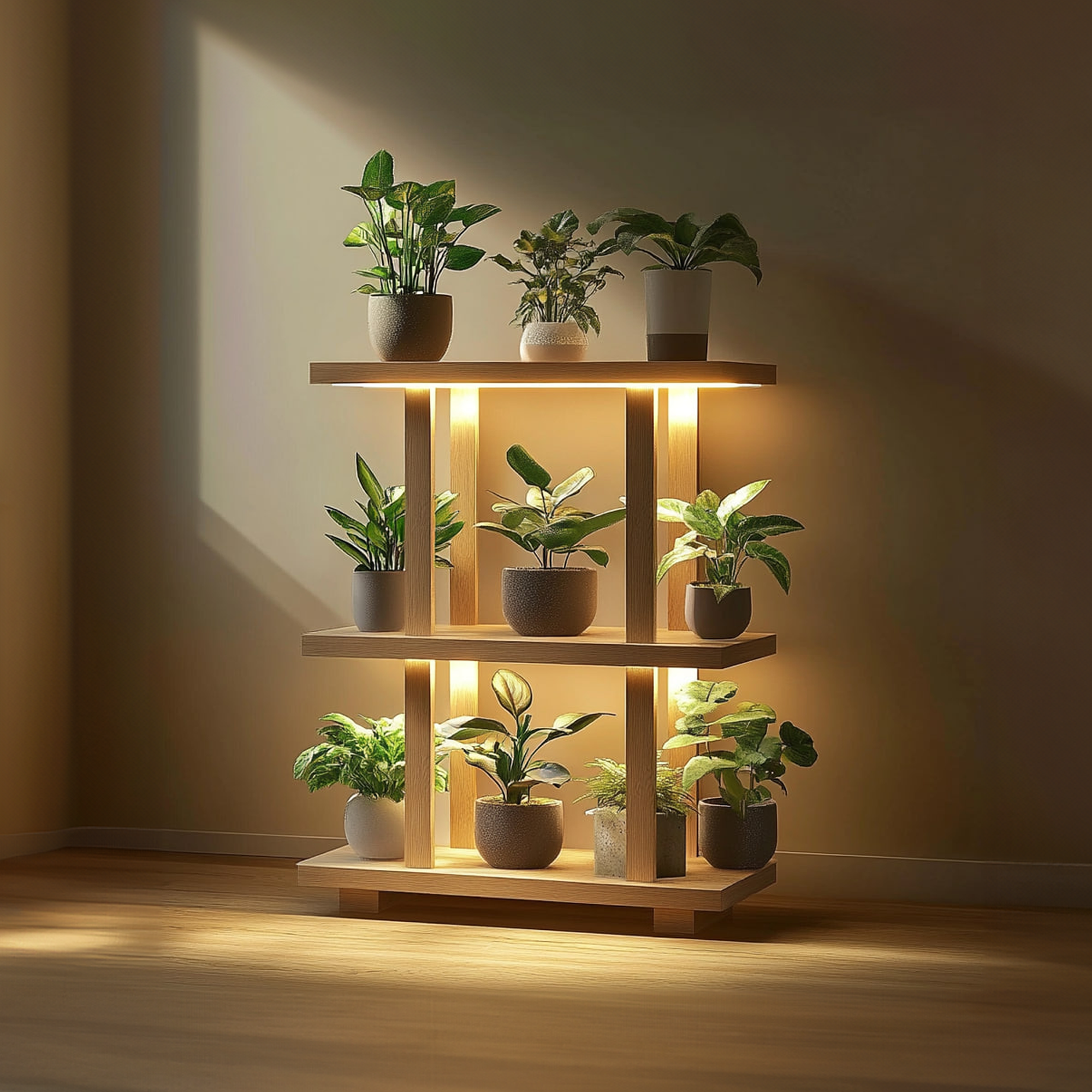 Mid Century Plant Shelf Indoor Garden Decor