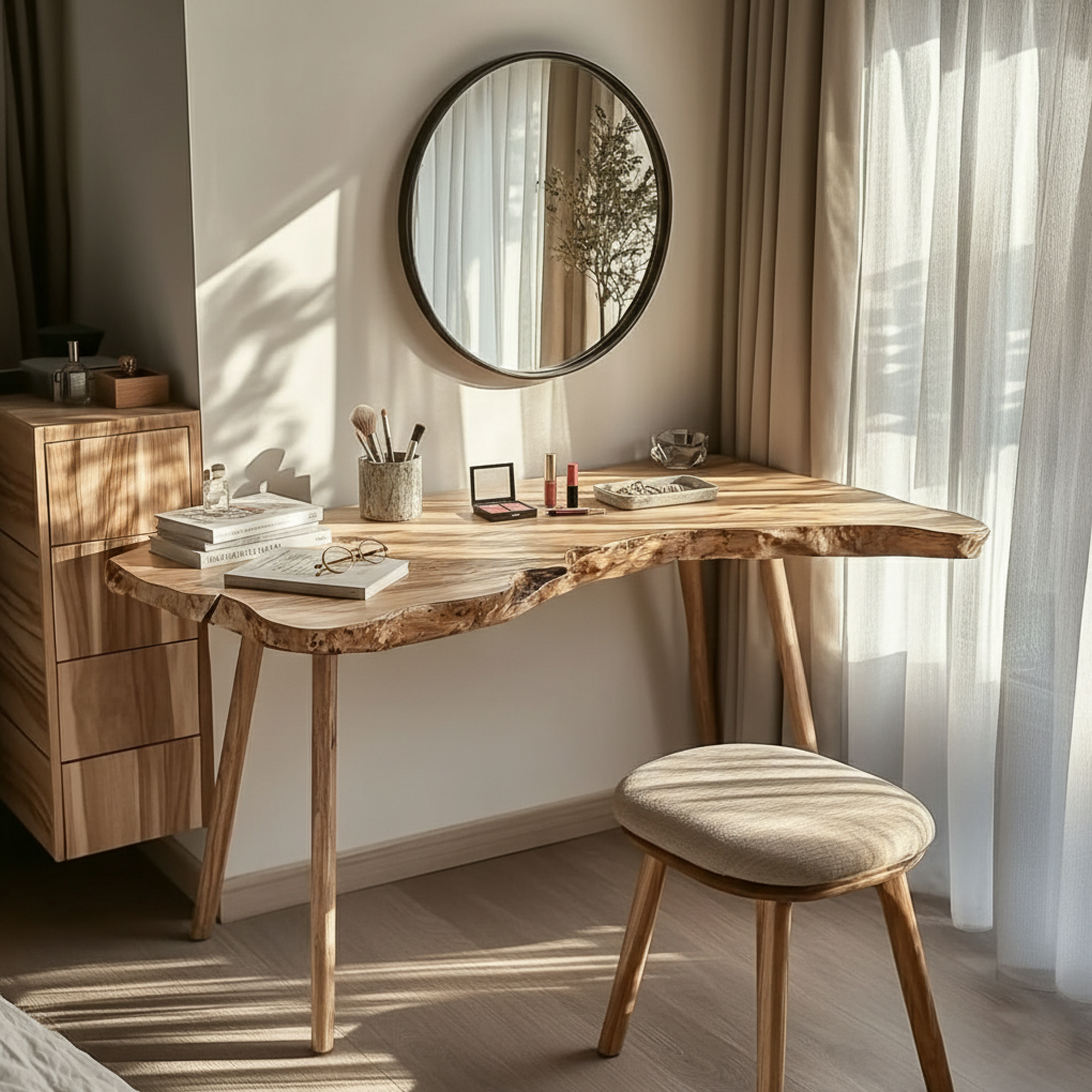 Scandinavian Natural Makeup Table Bedroom And Beauty Room