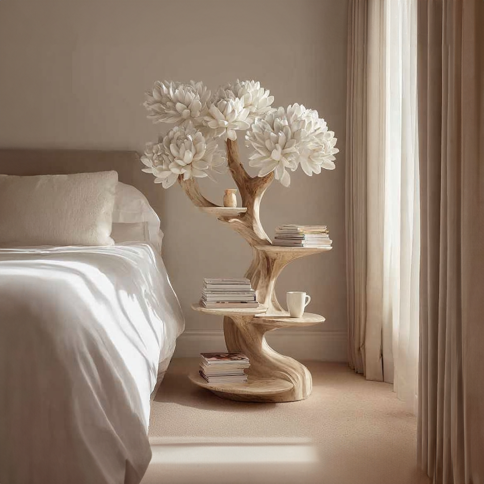 Rustic Tree Nightstand Bedroom Guest Room