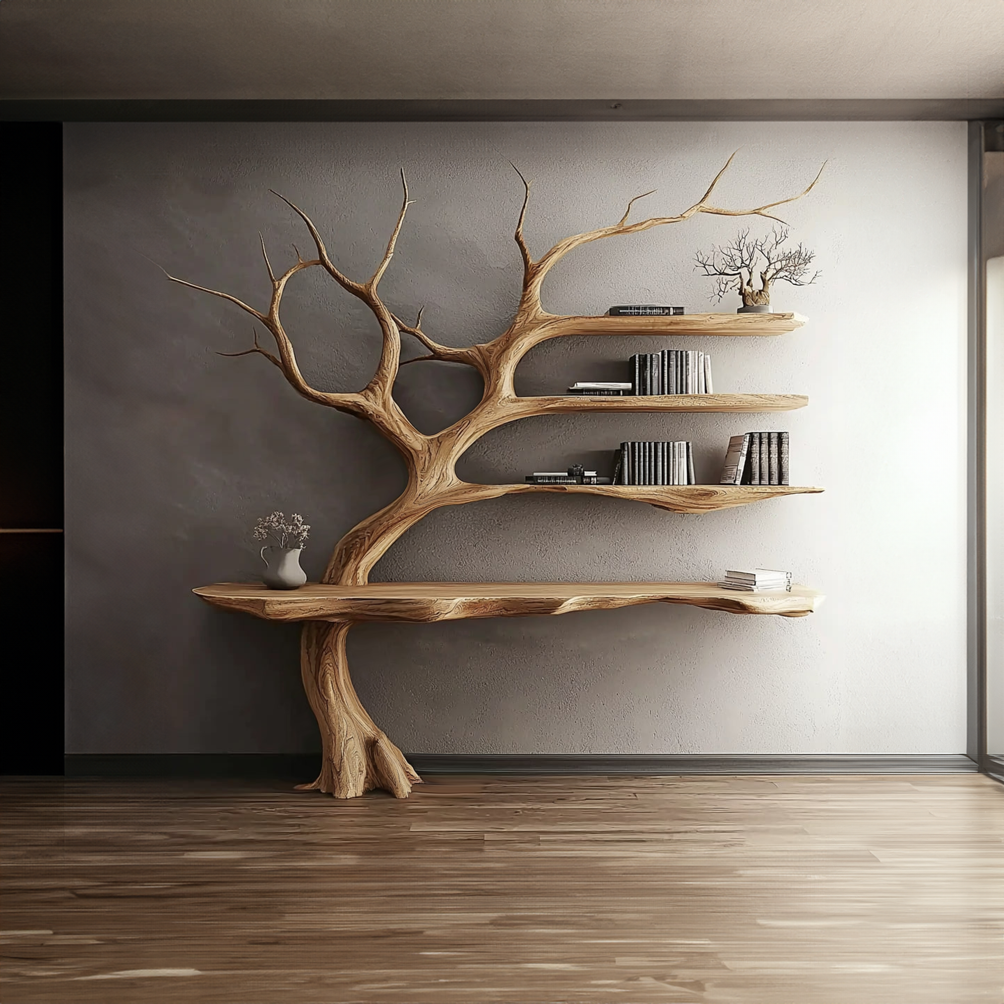 Rustic Console Table Artistic Tree Branch Reading Room