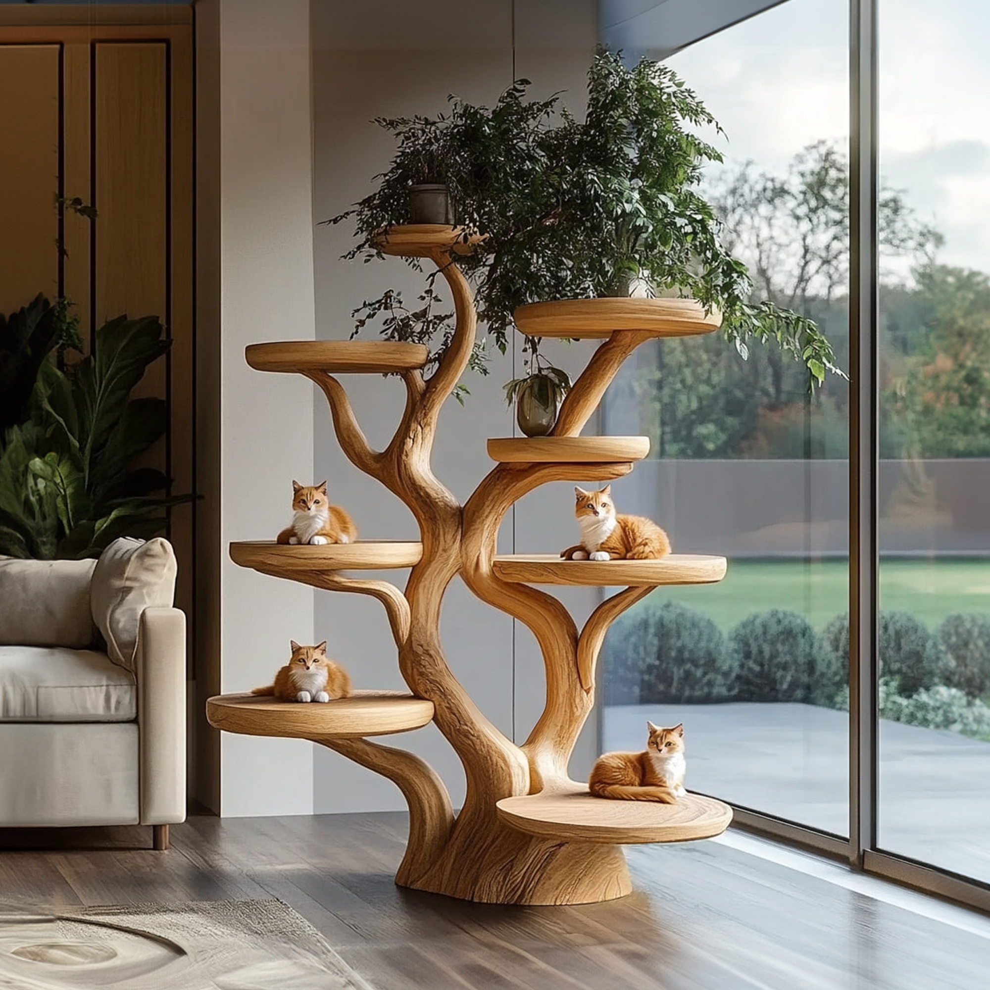 Rustic Organic Cat Tree Sculptural Pet Furniture