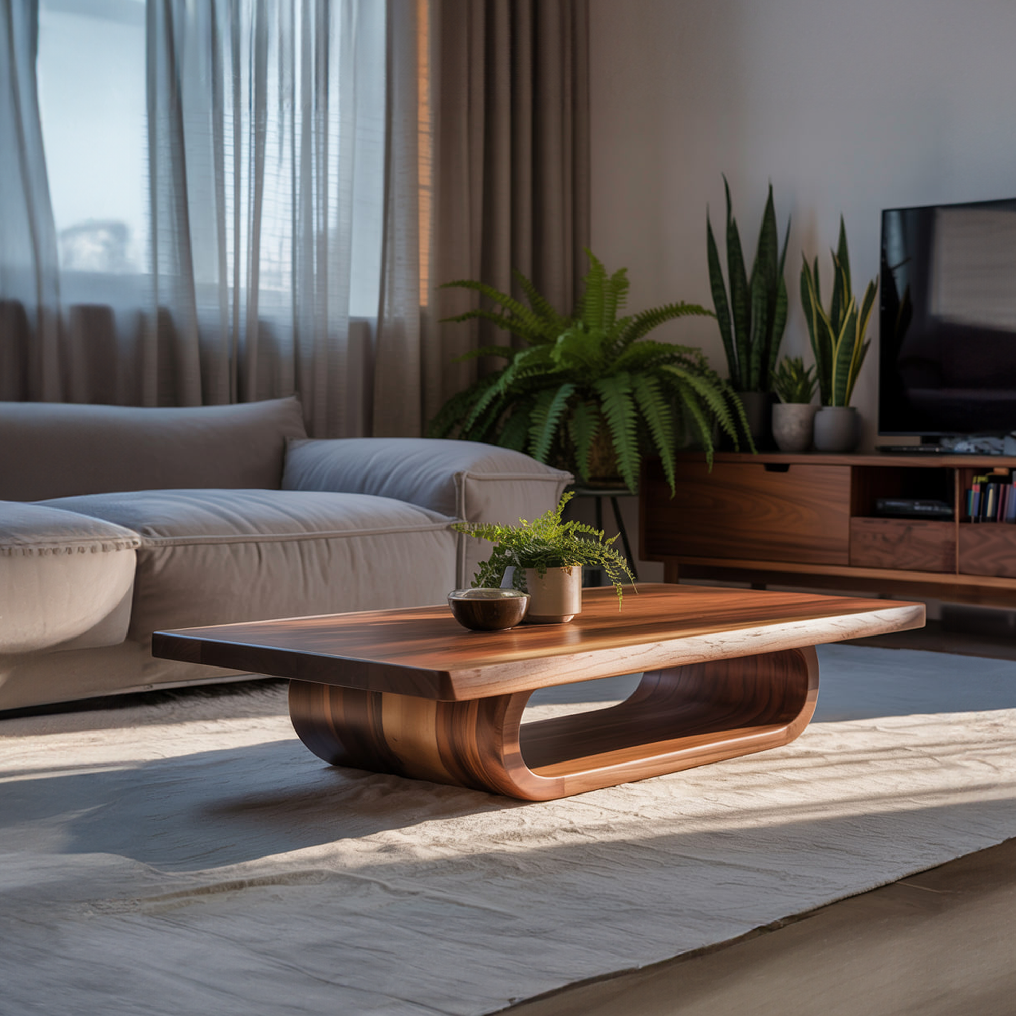 Mid Century Wave Coffee Table Living Room And Sitting Room