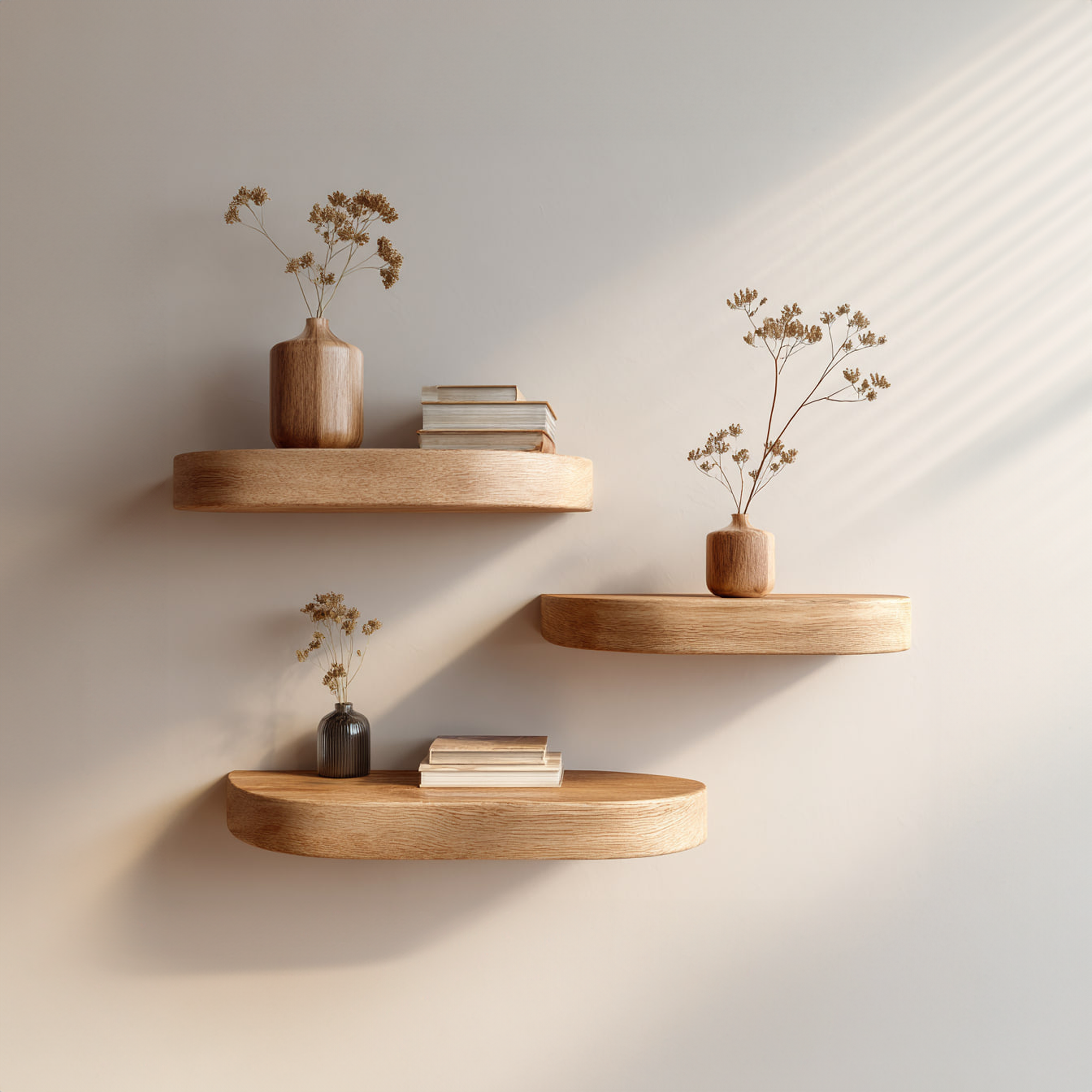 Mid Century Floating Shelf Entryway Living Room