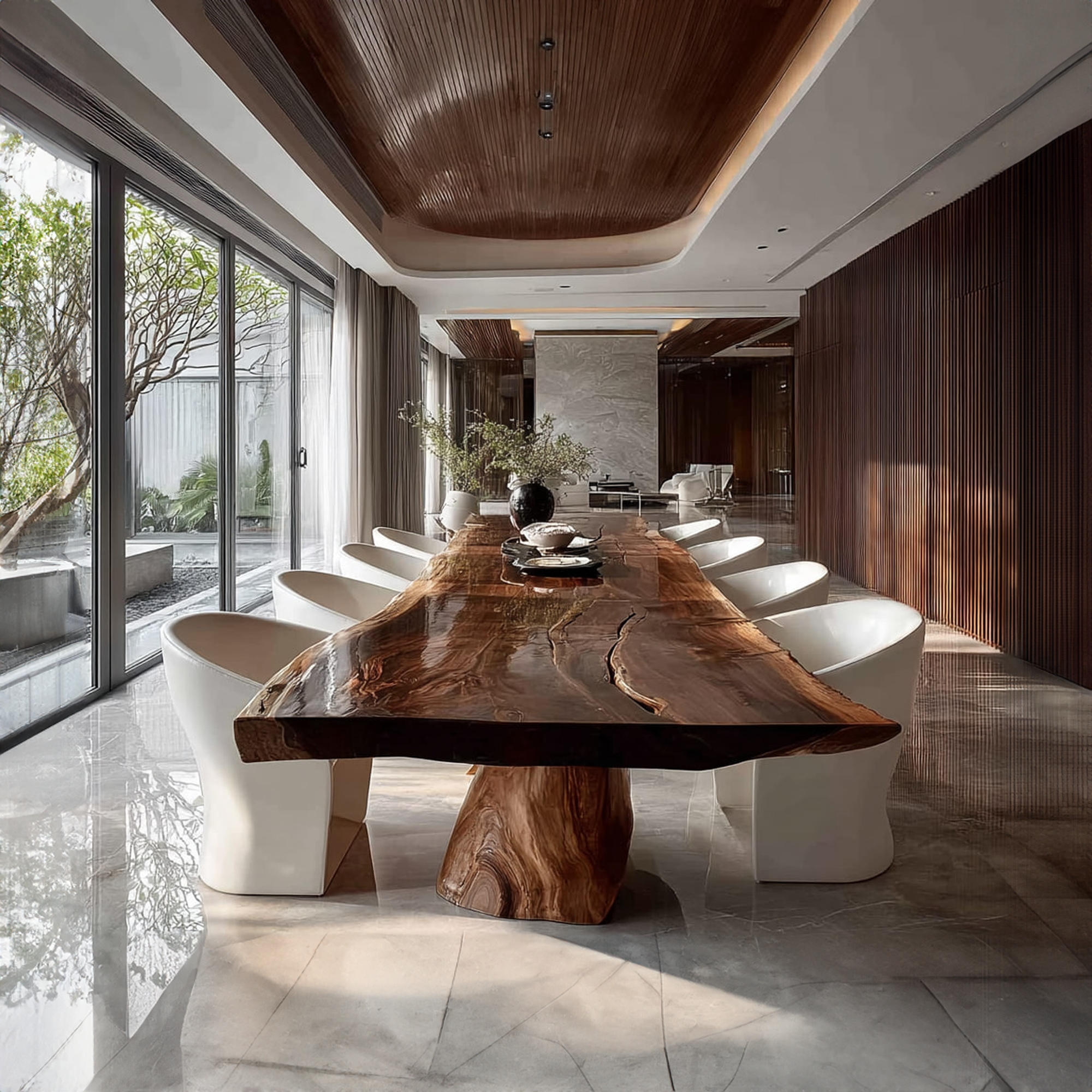 Rustic Live Edge Dining Table Family Room