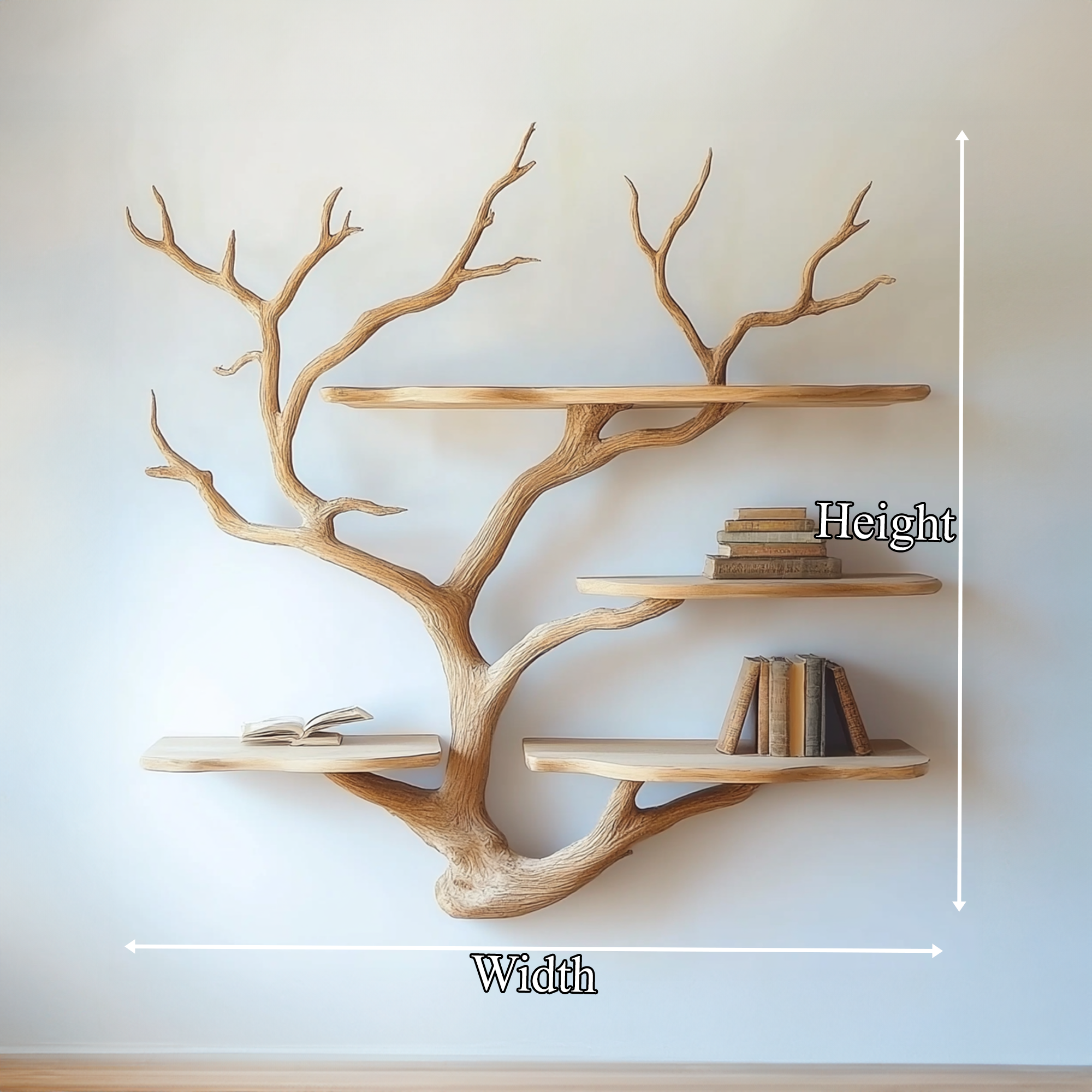 Sculptural Tree Wall Shelf Living Room And Studio