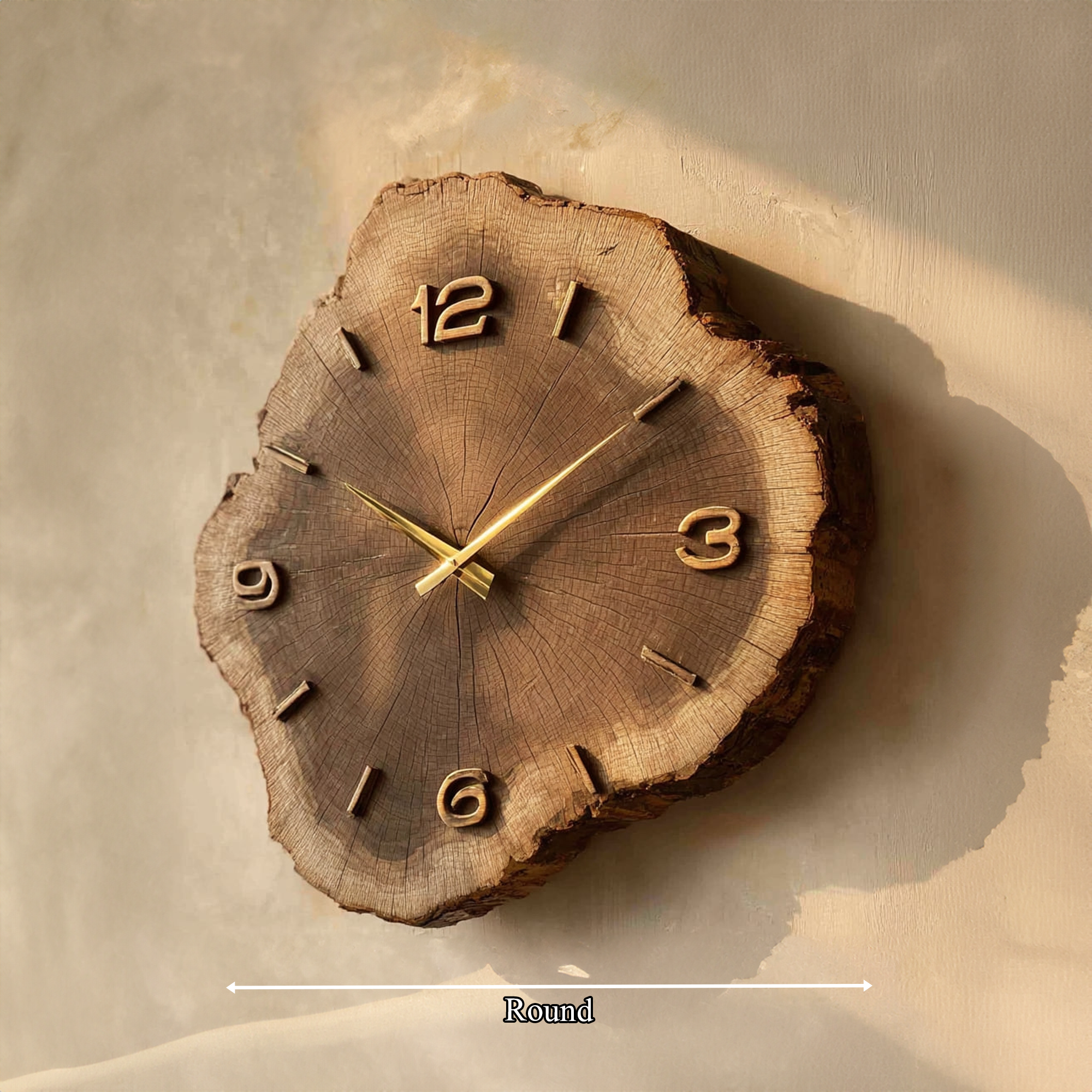 Rustic Natural Craft Wall Clock Living Room Or Study Room