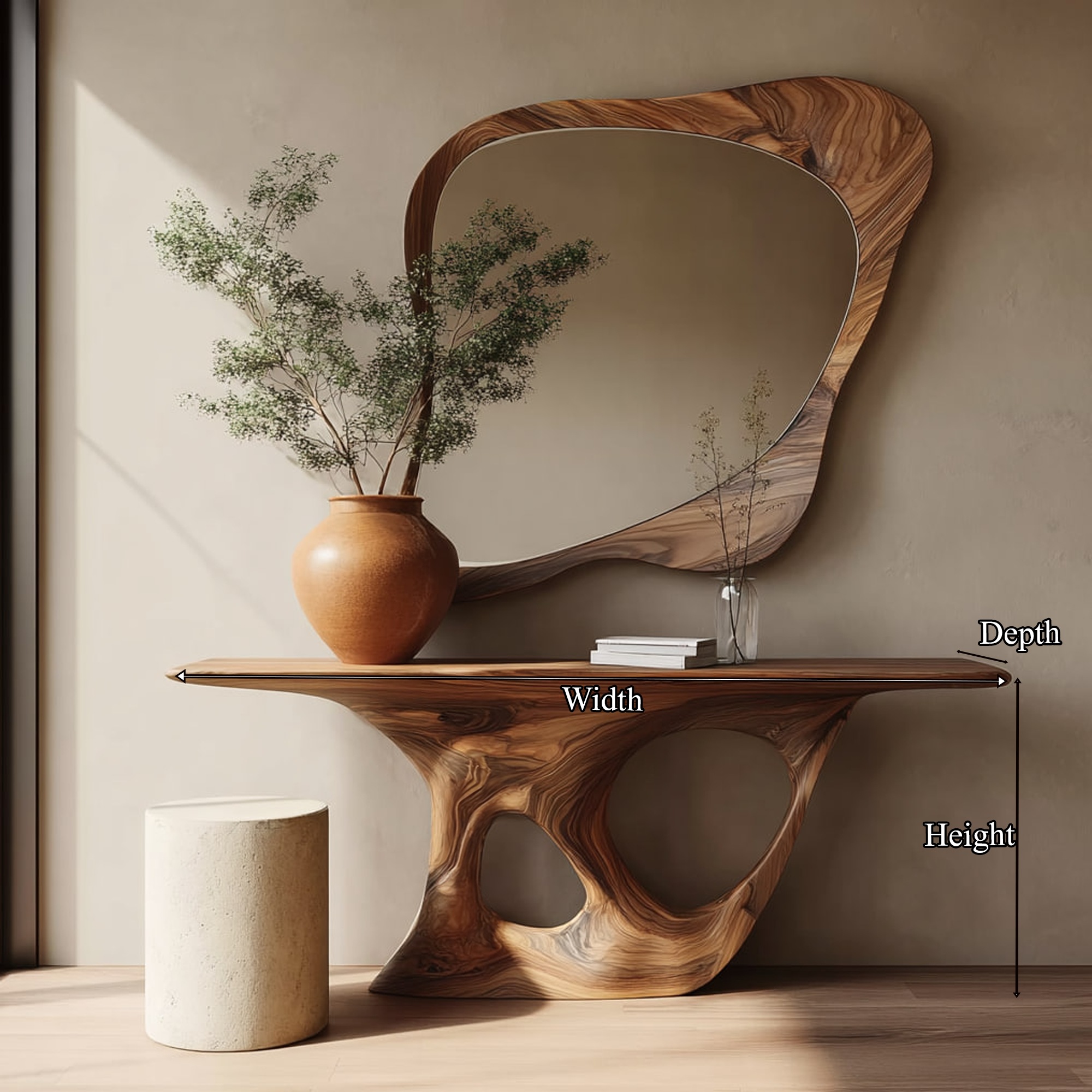 Rustic Solid Wood Console Table Living Room