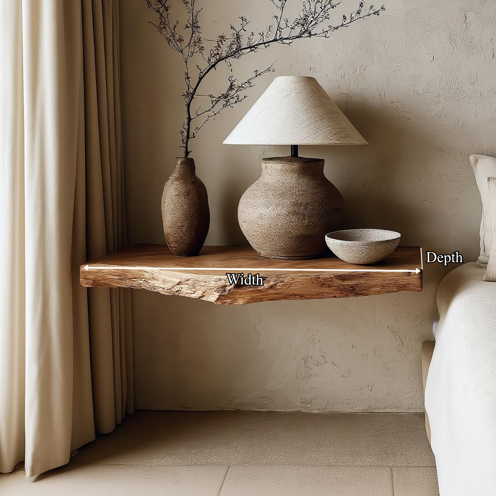 Rustic Floating Nightstand Bedroom