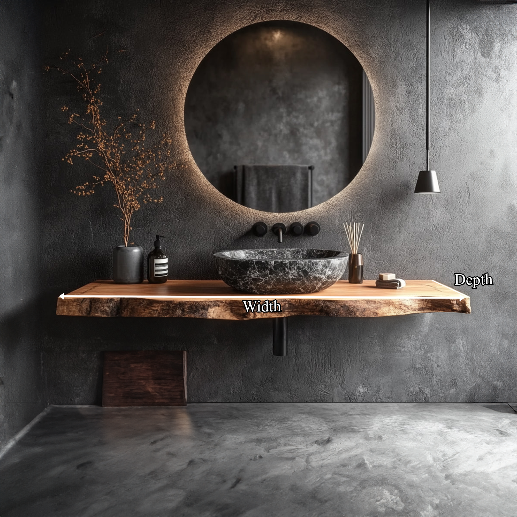 Rustic Floating Bathroom Vanity Washroom Entryway