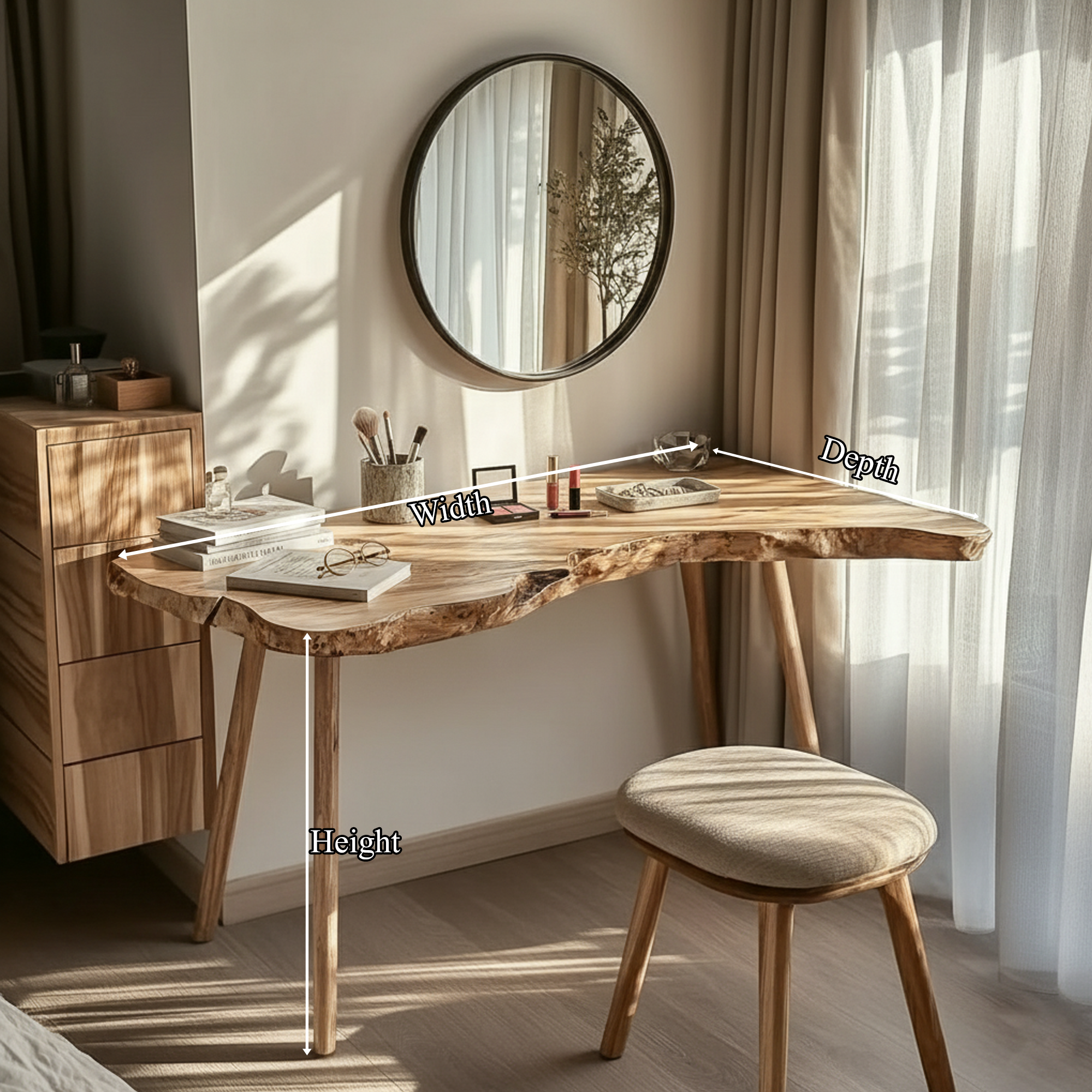 Scandinavian Natural Makeup Table Bedroom And Beauty Room