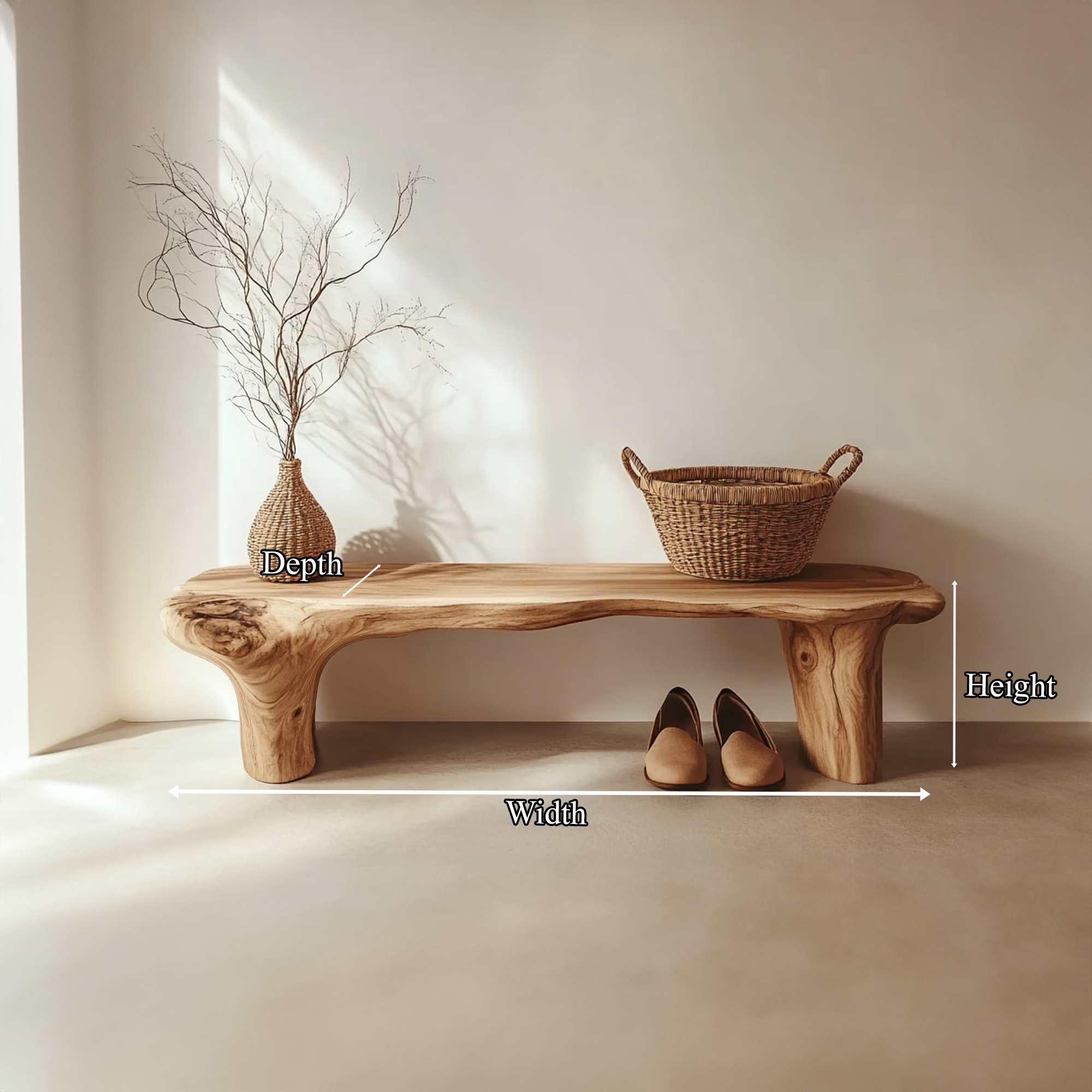 Rustic Wooden Bench Entryway Hallway Bedroom