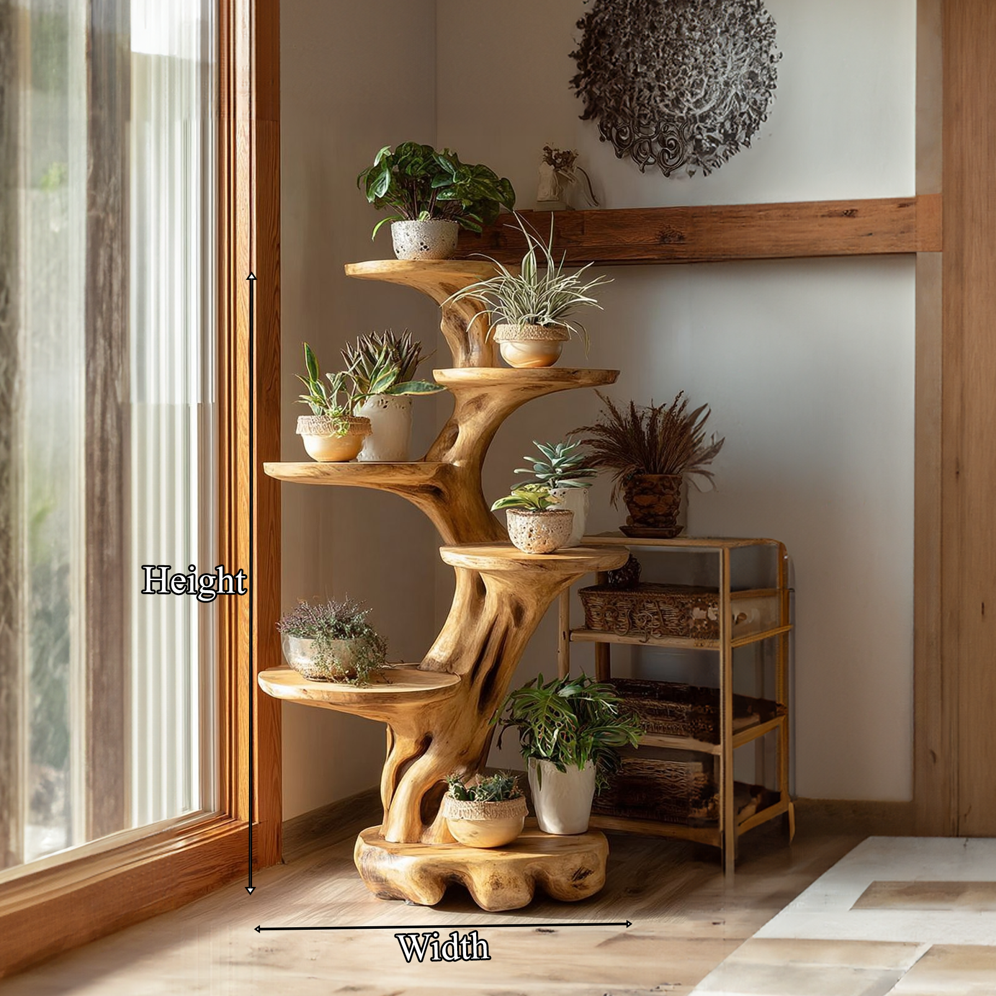 Rustic Tree Planter Display Living Space