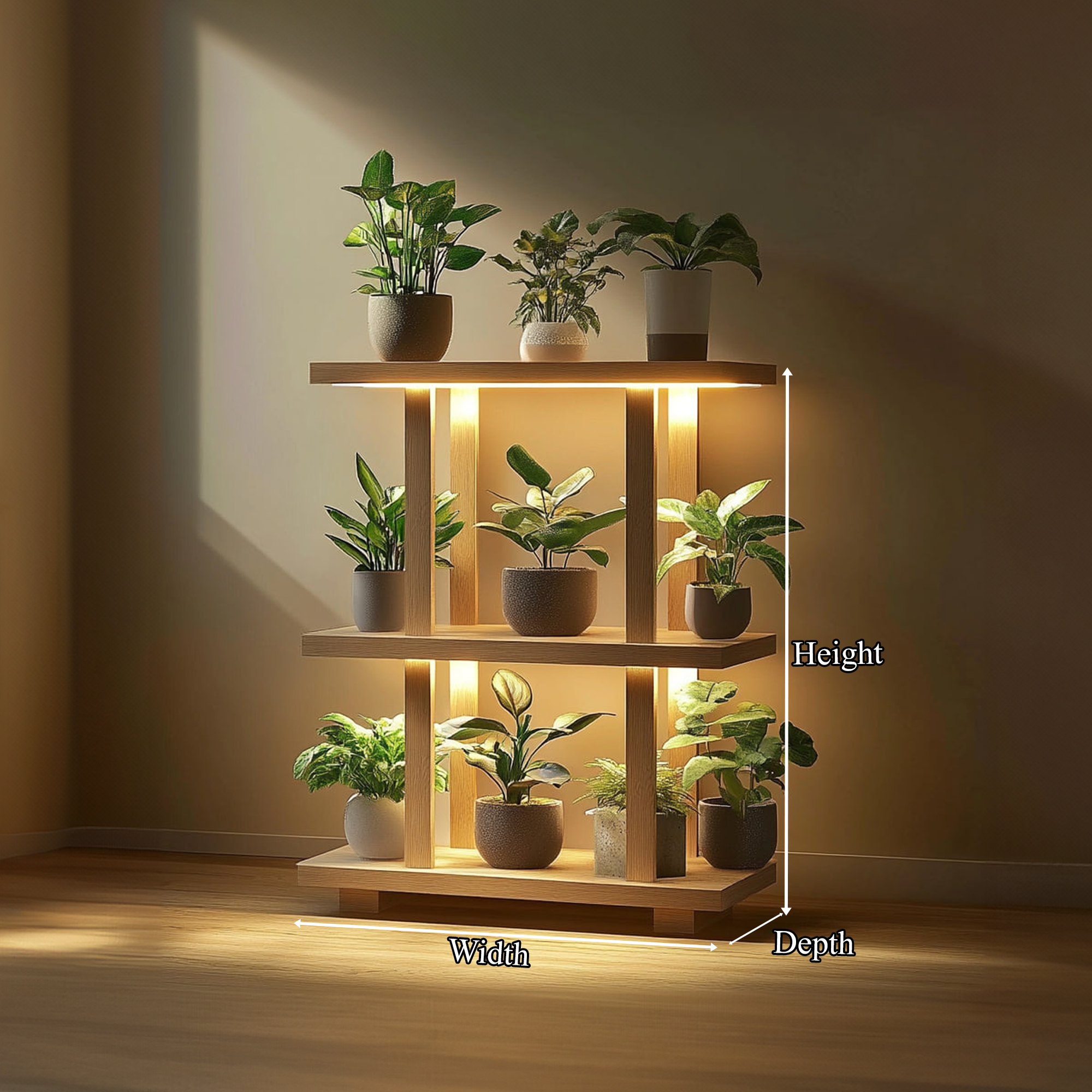 Mid Century Plant Shelf Indoor Garden Decor