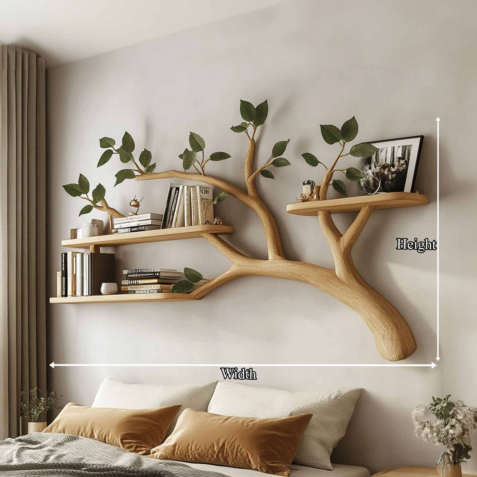 Mid Century Tree Branch Shelf Modern Living Space