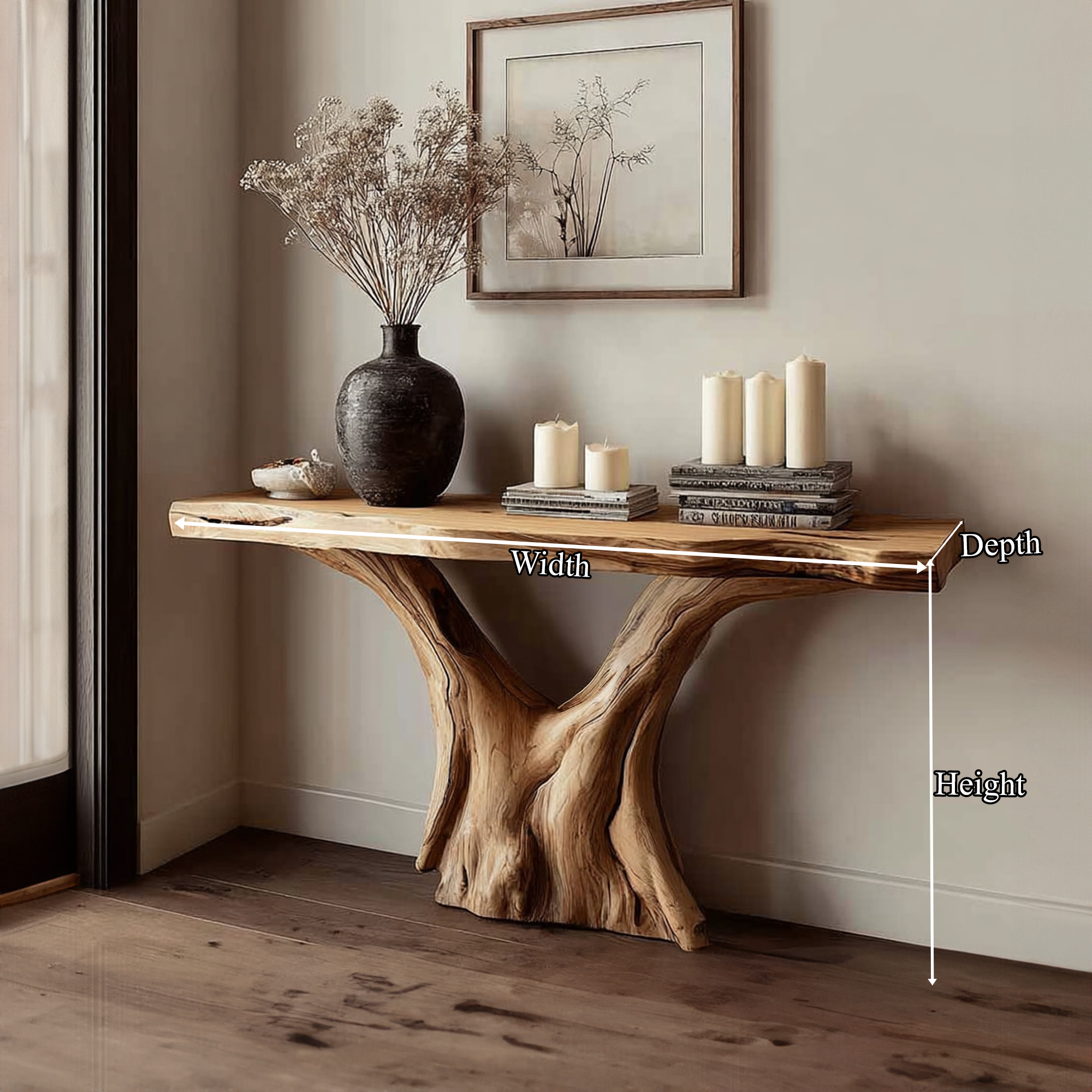 Rustic Console Table Accent Living Room