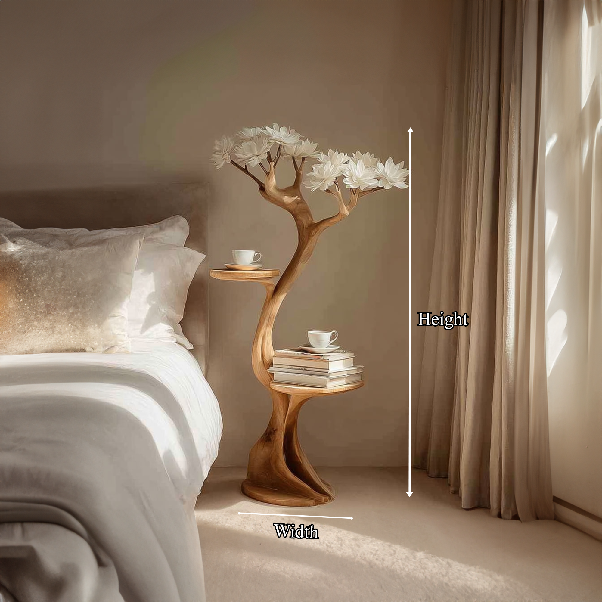 Rustic Tree Shaped Nightstands Bedroom
