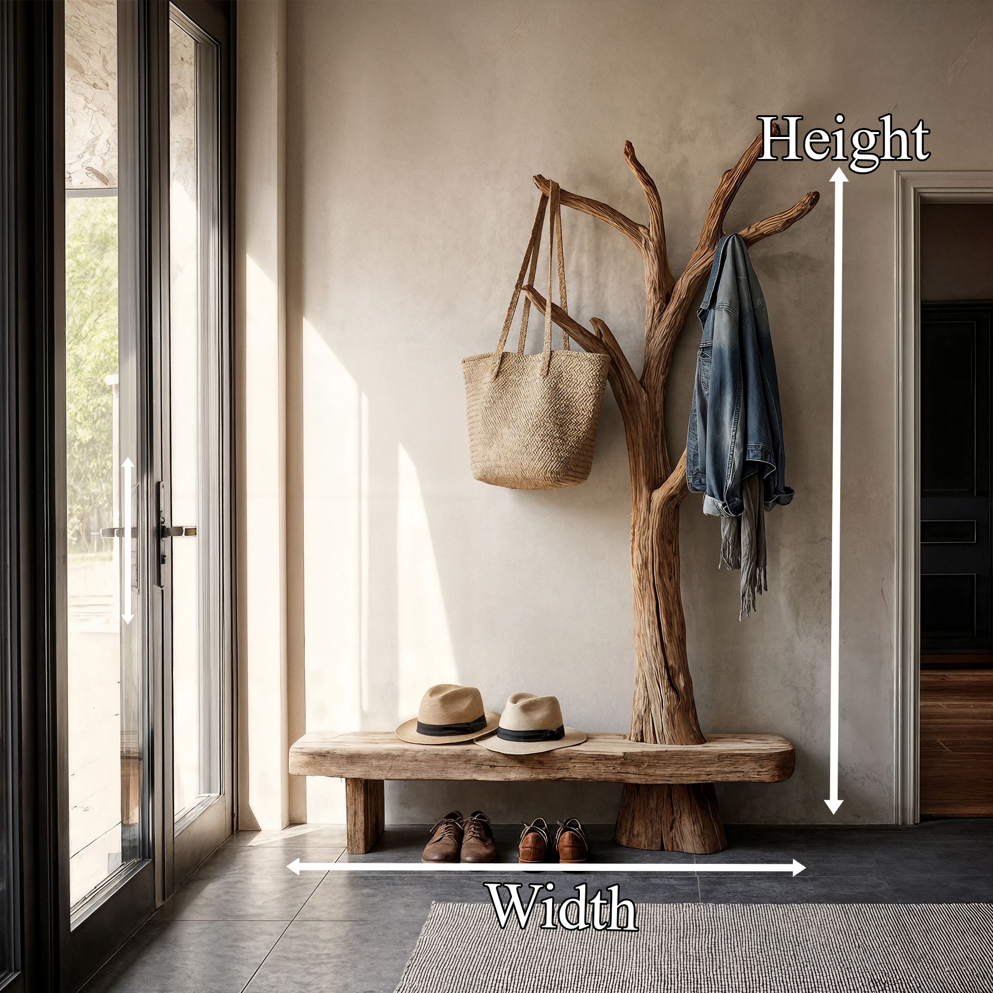 Rustic Tree Coat Rack Entryway And Hallway