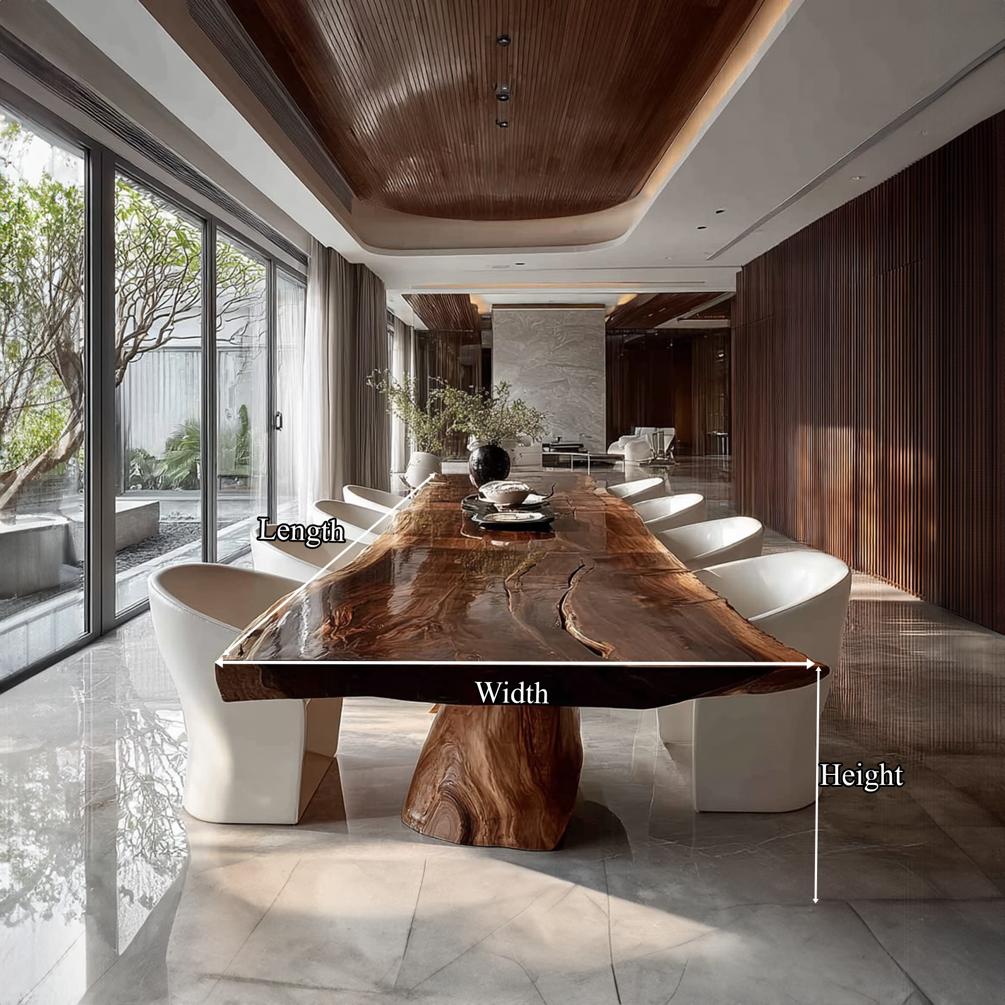 Rustic Live Edge Dining Table Family Room