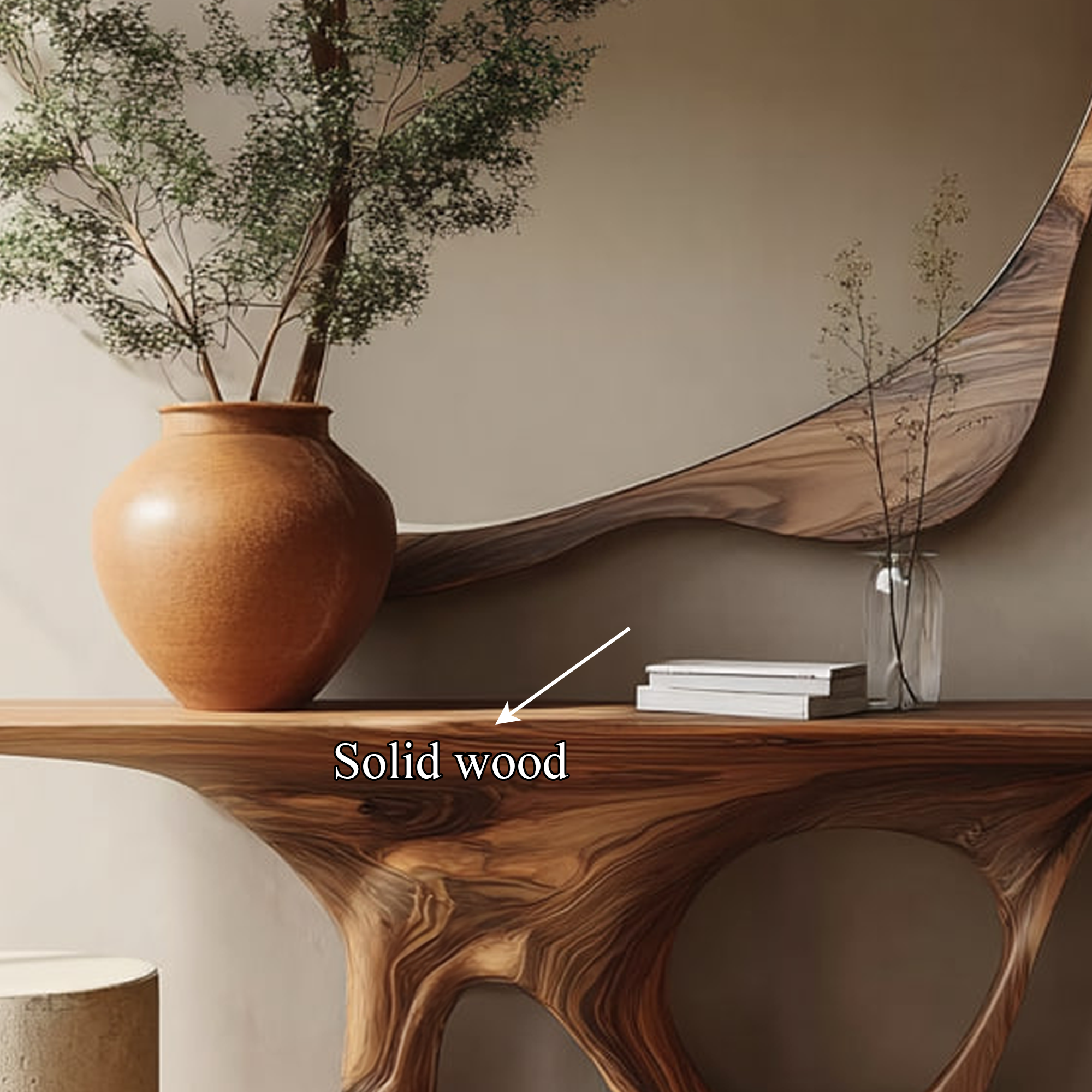 Rustic Solid Wood Console Table Living Room