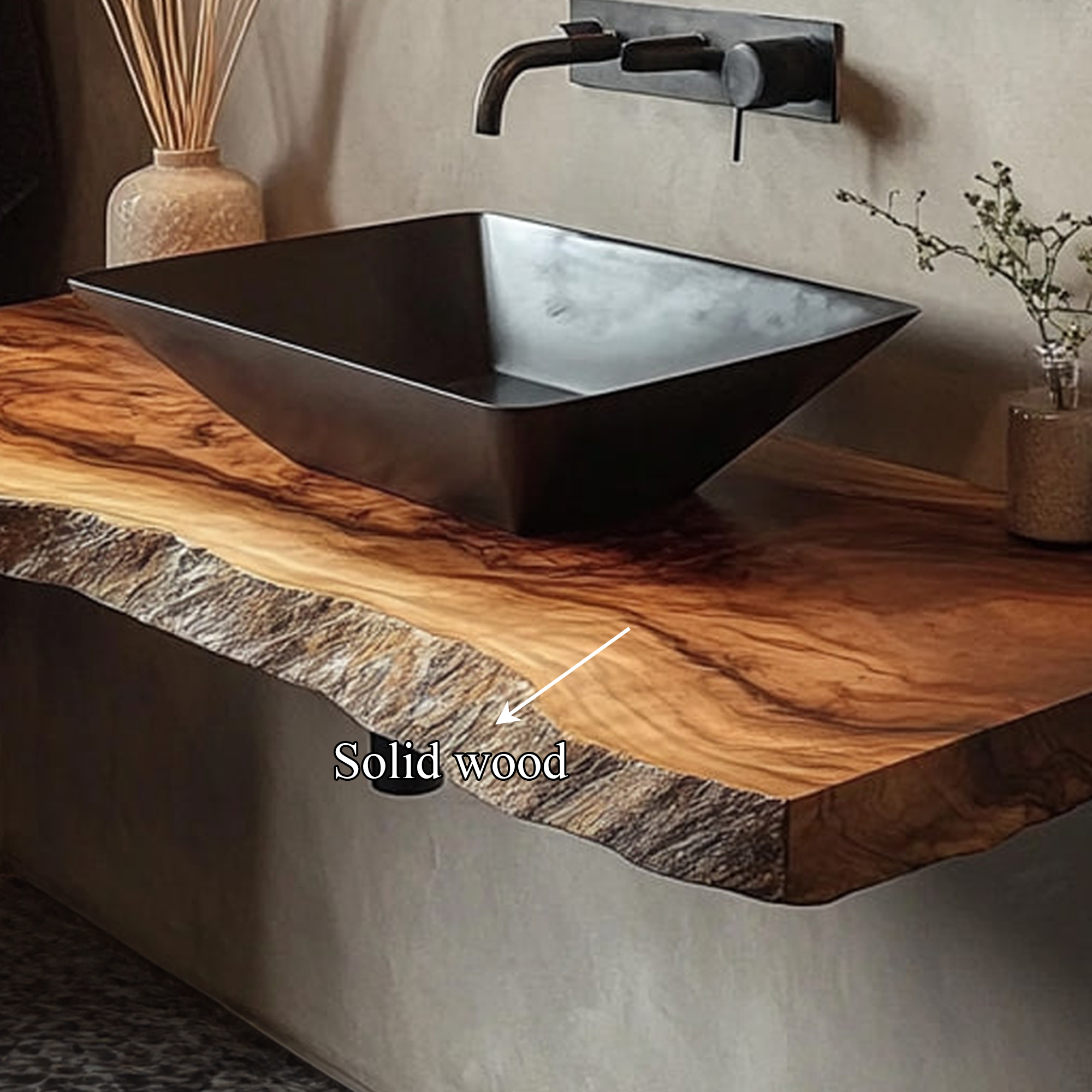 Rustic Bathroom Vanity Shelf Live Edge Wood Bathroom Display