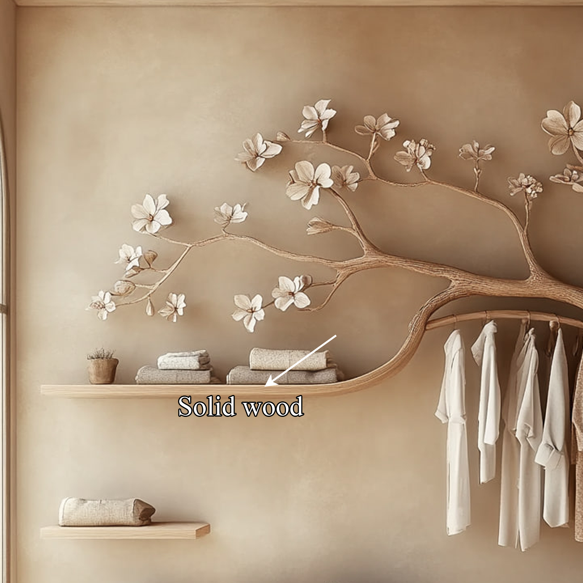 Rustic Tree Wardrobe Solid Wood Handcrafted Bedroom Storage