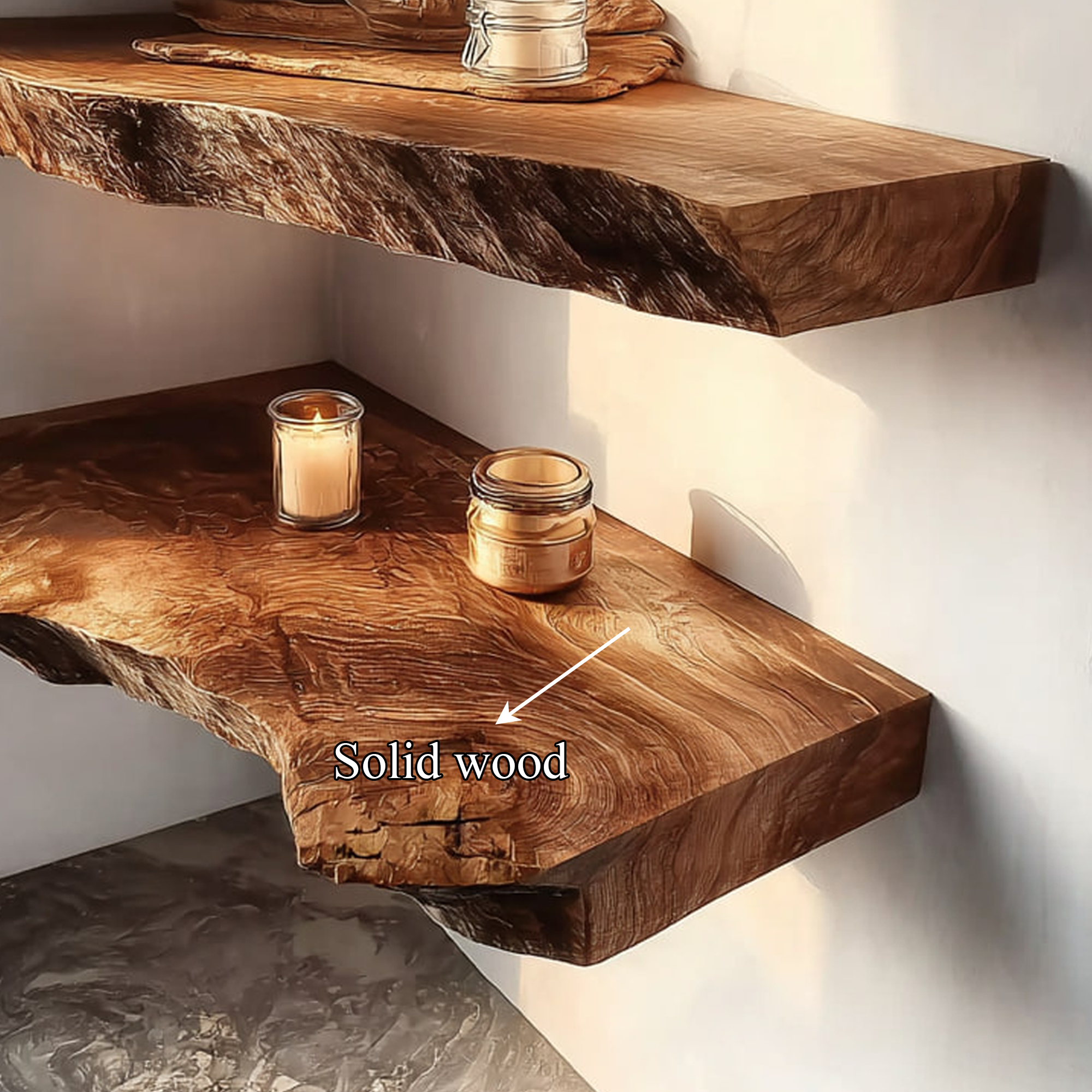 Rustic Floating Wall Shelf Dining Room
