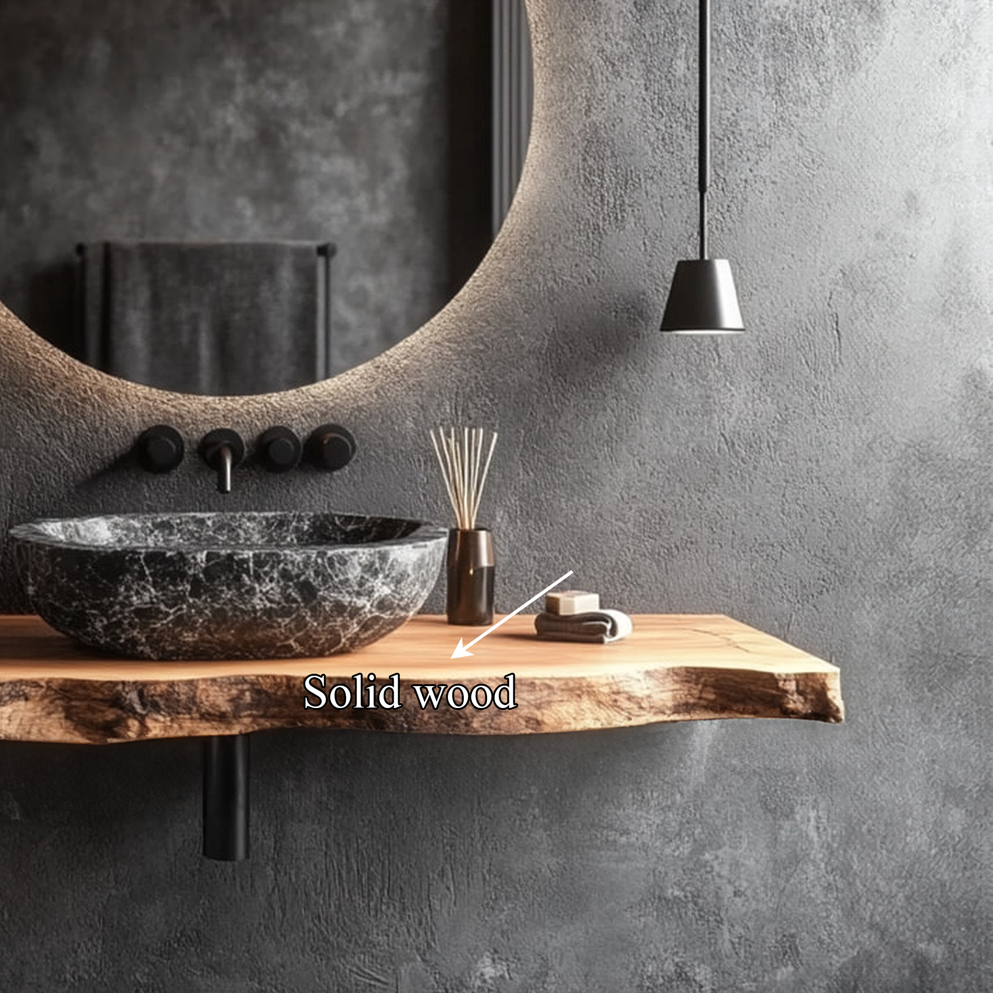 Rustic Floating Bathroom Vanity Washroom Entryway