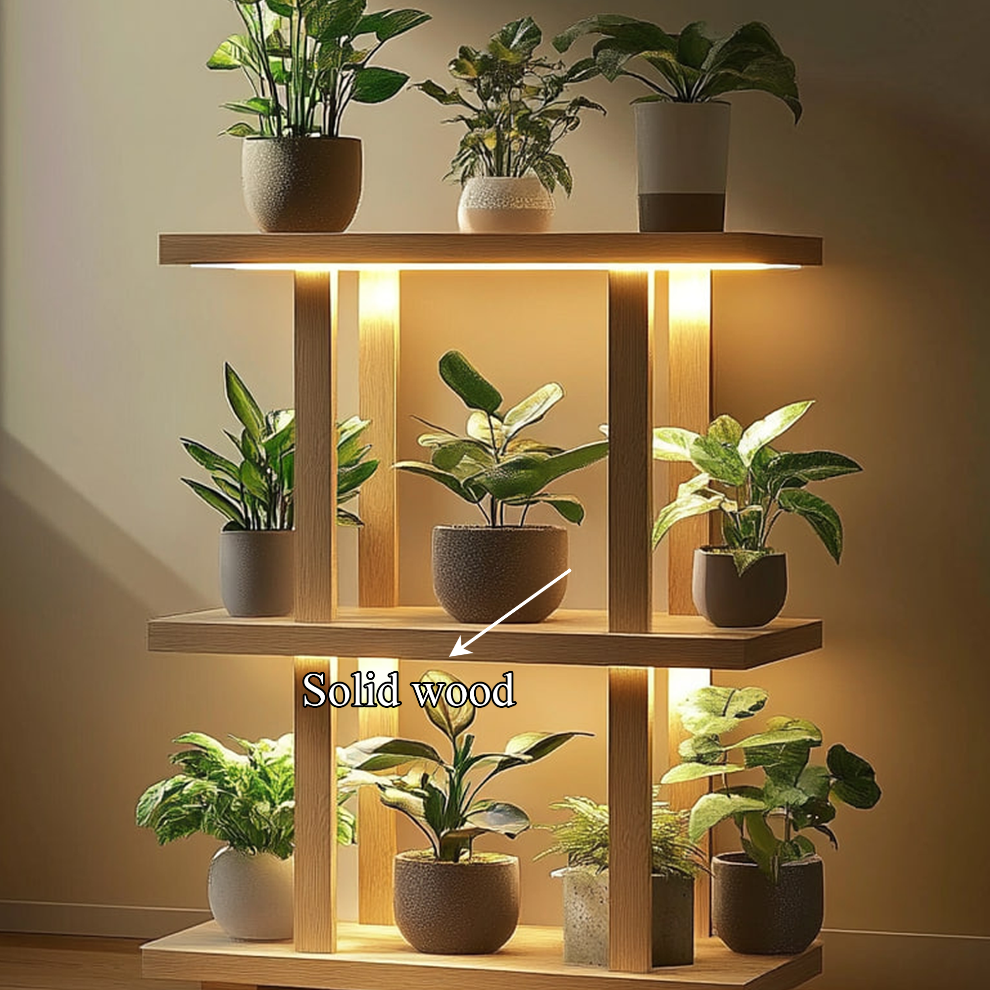 Mid Century Plant Shelf Indoor Garden Decor