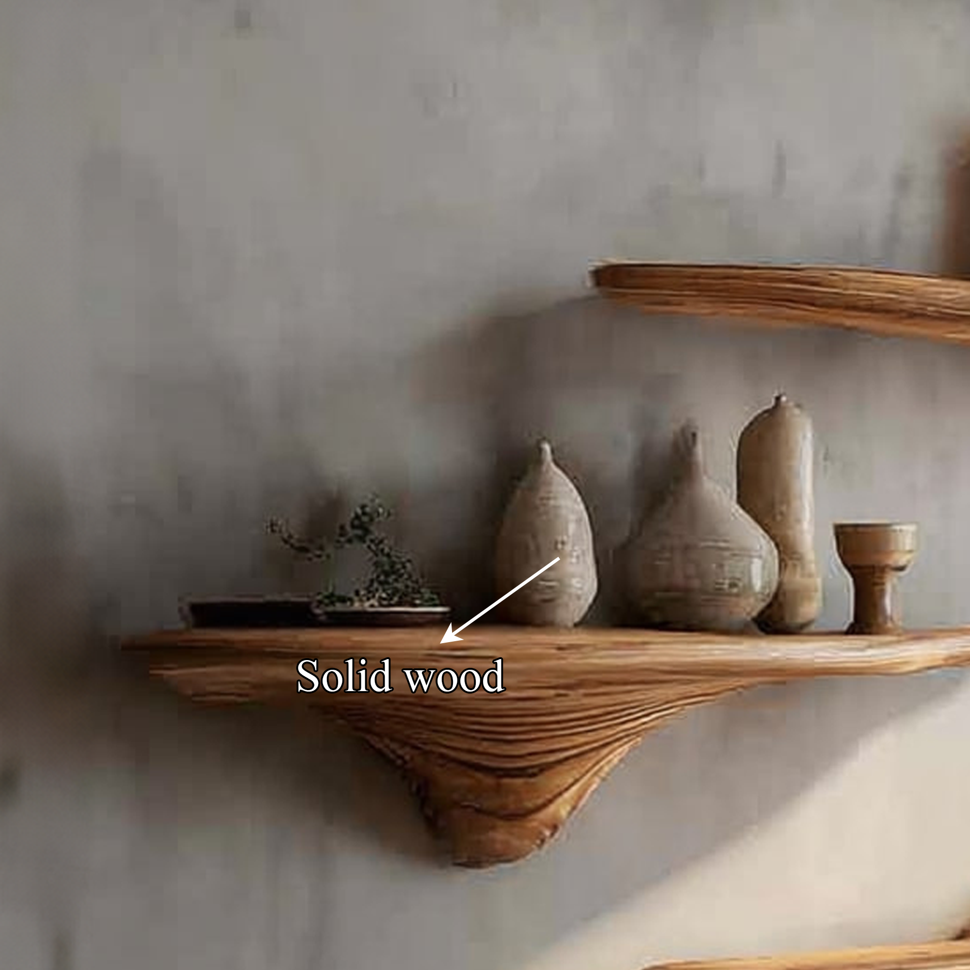 Rustic Mushroom Wall Shelf Entryway