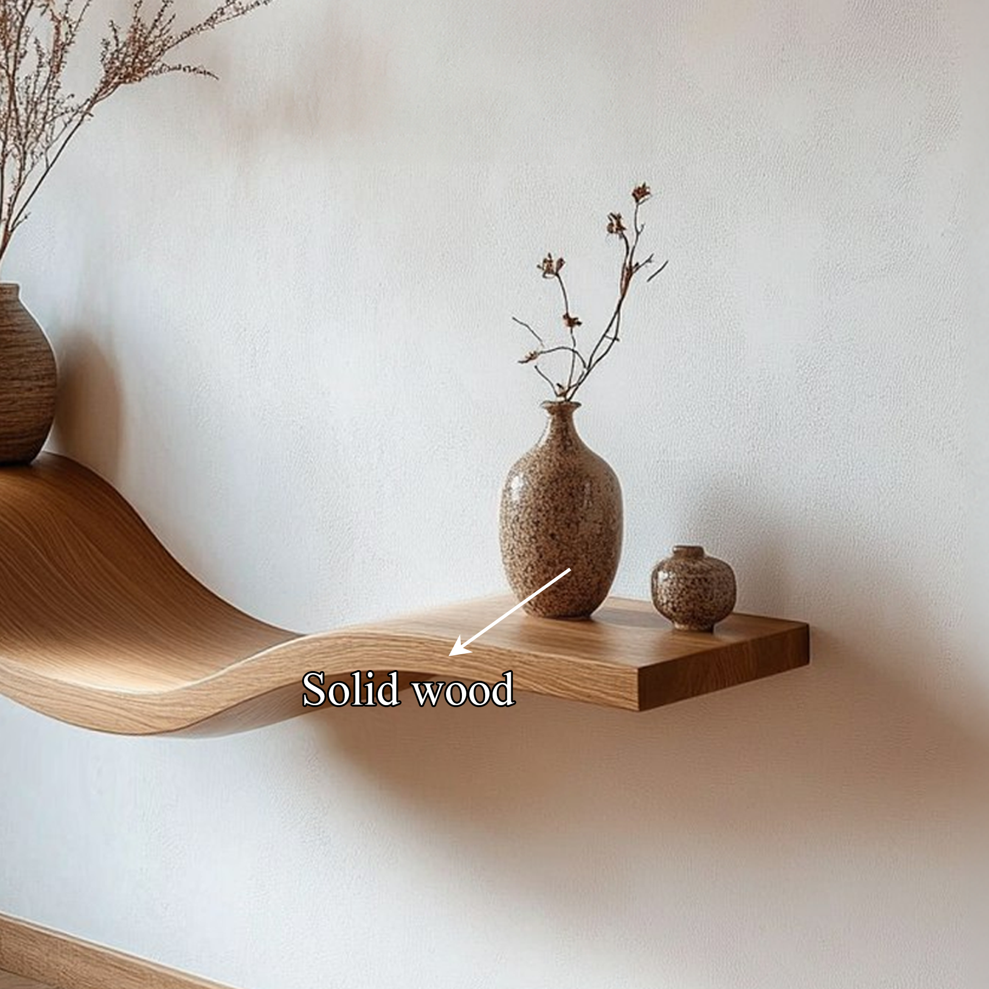 Modern Wave Wall Shelf For Living Room And Entryway
