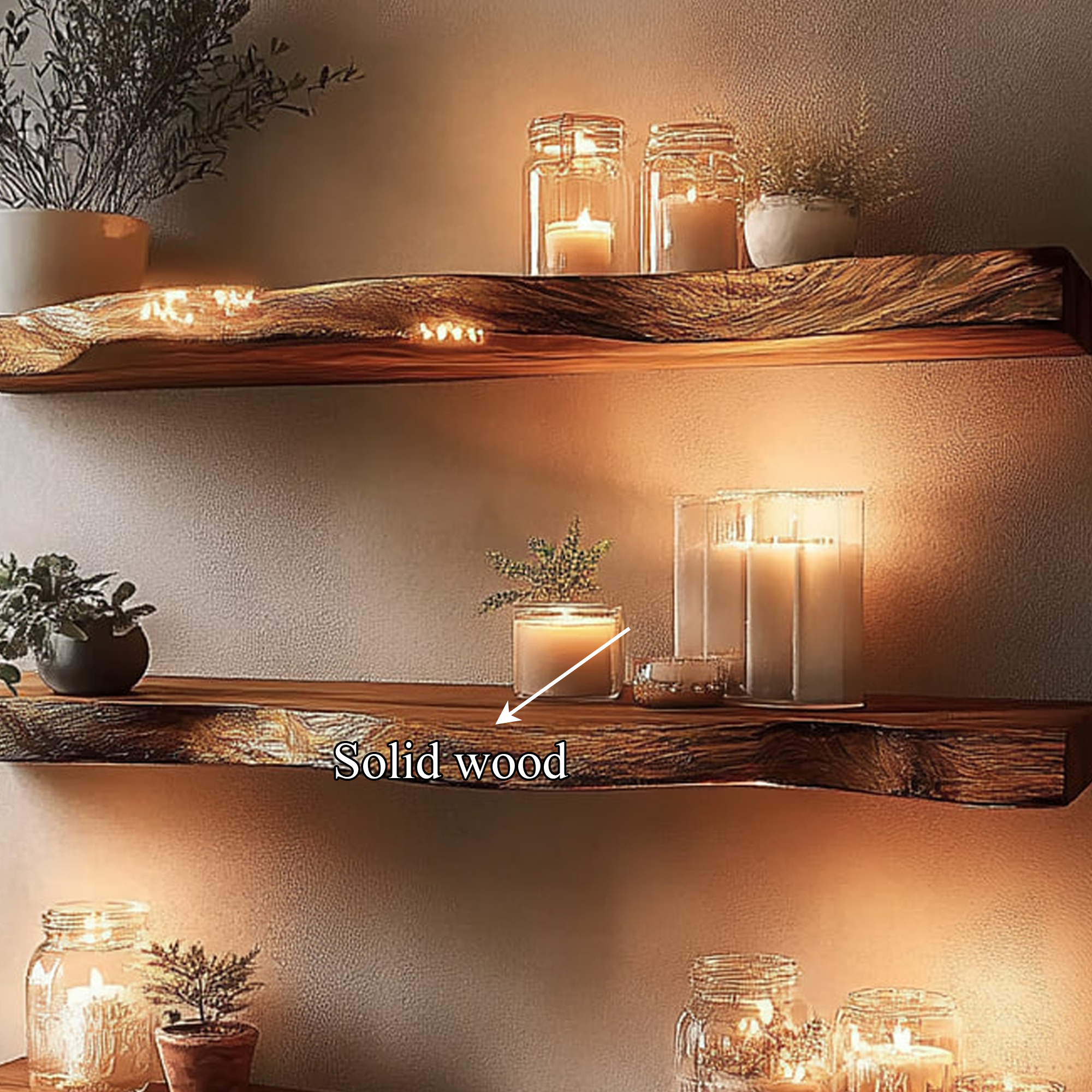 Rustic Live Edge Corner Storage Shelf Living Room Or Office