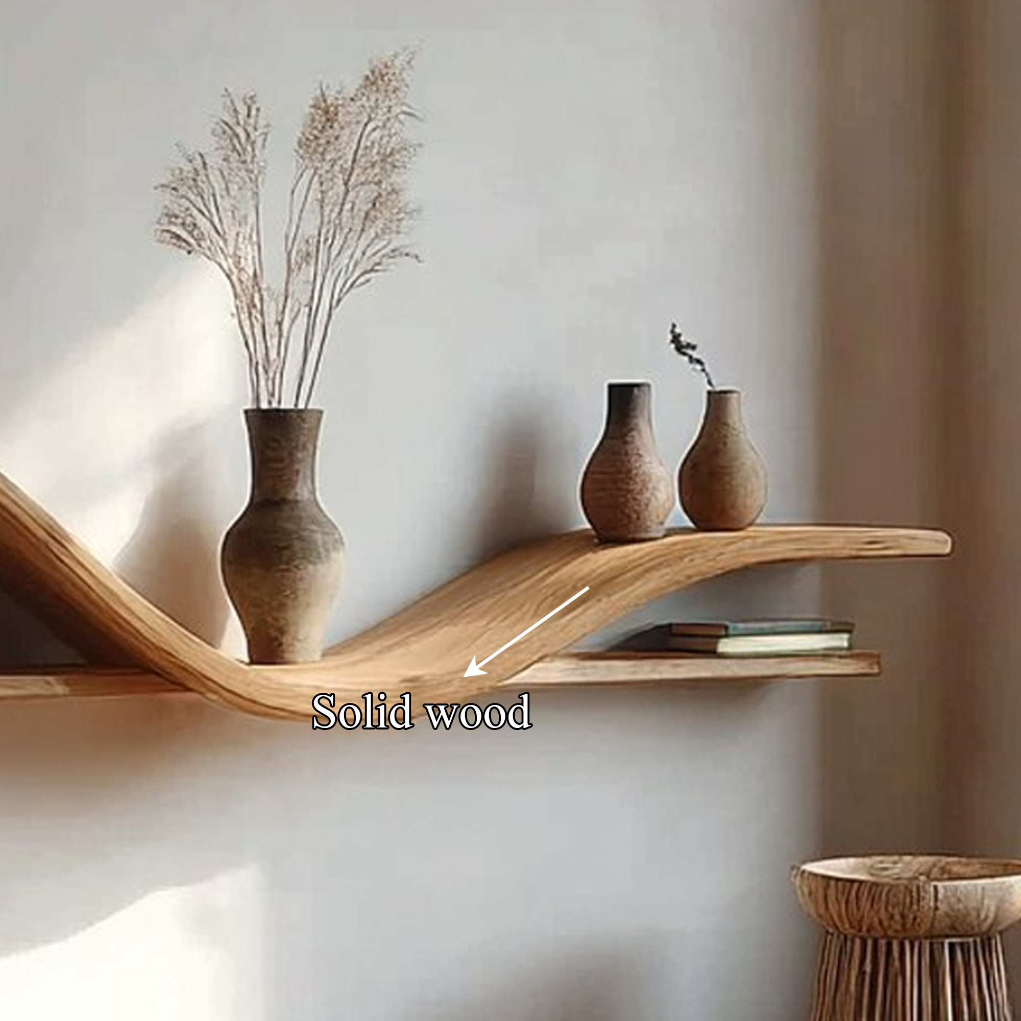 Organic Modern Curved Shelf Living Room Or Hallway