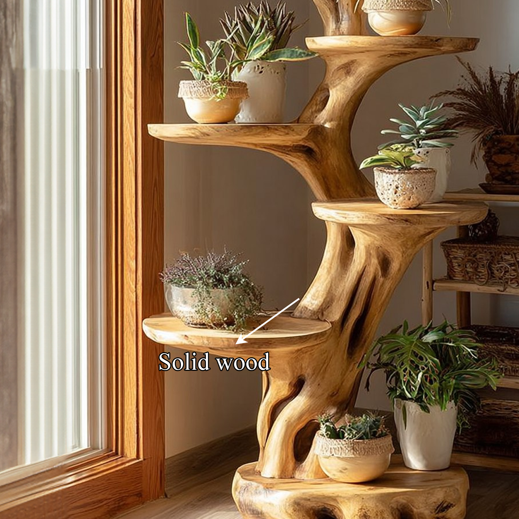 Rustic Tree Planter Display Living Space