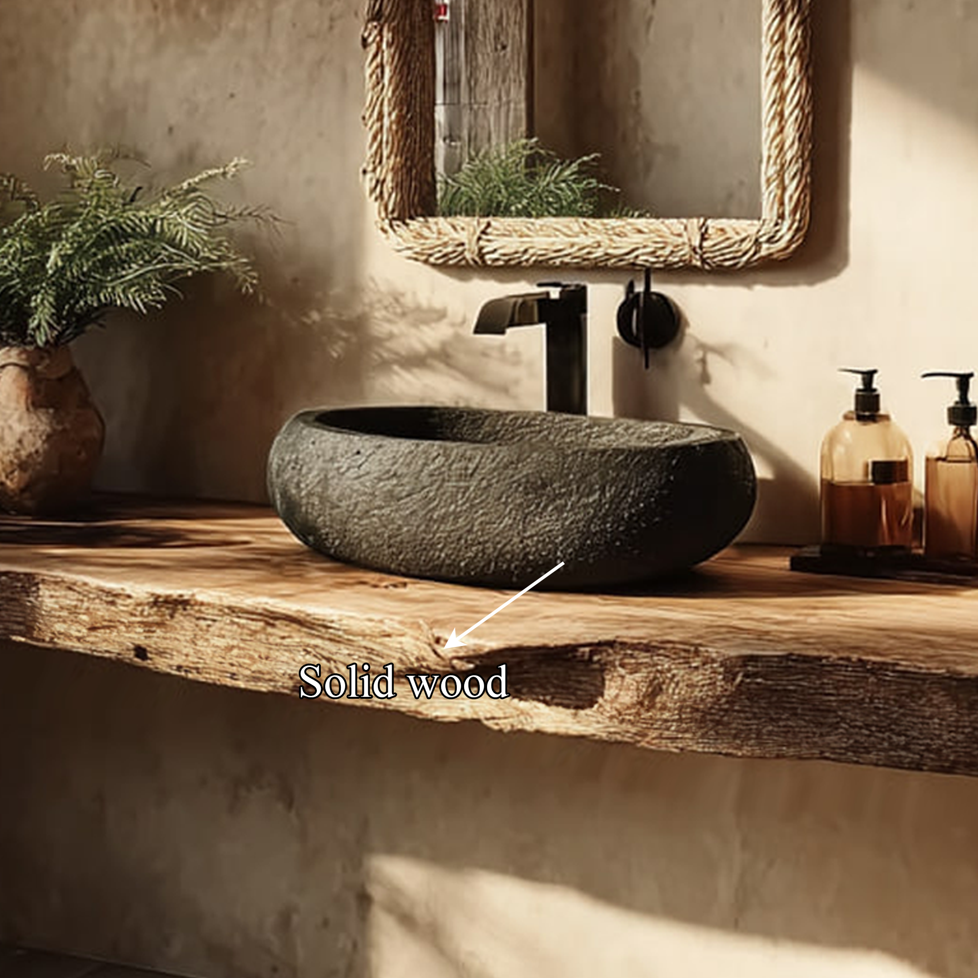 Mid Century Floating Shelf Natural Edge Bathroom